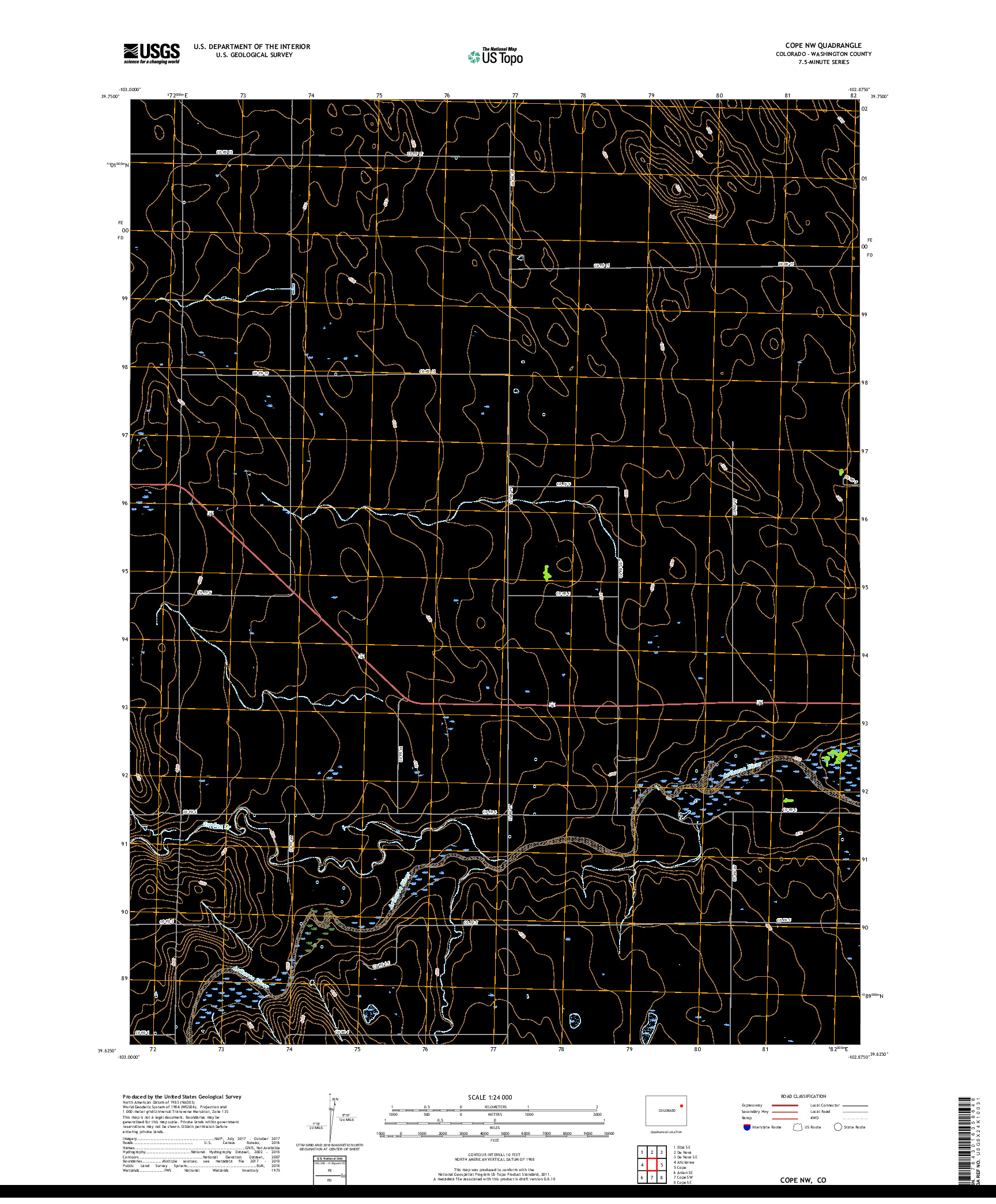 USGS US TOPO 7.5-MINUTE MAP FOR COPE NW, CO 2019