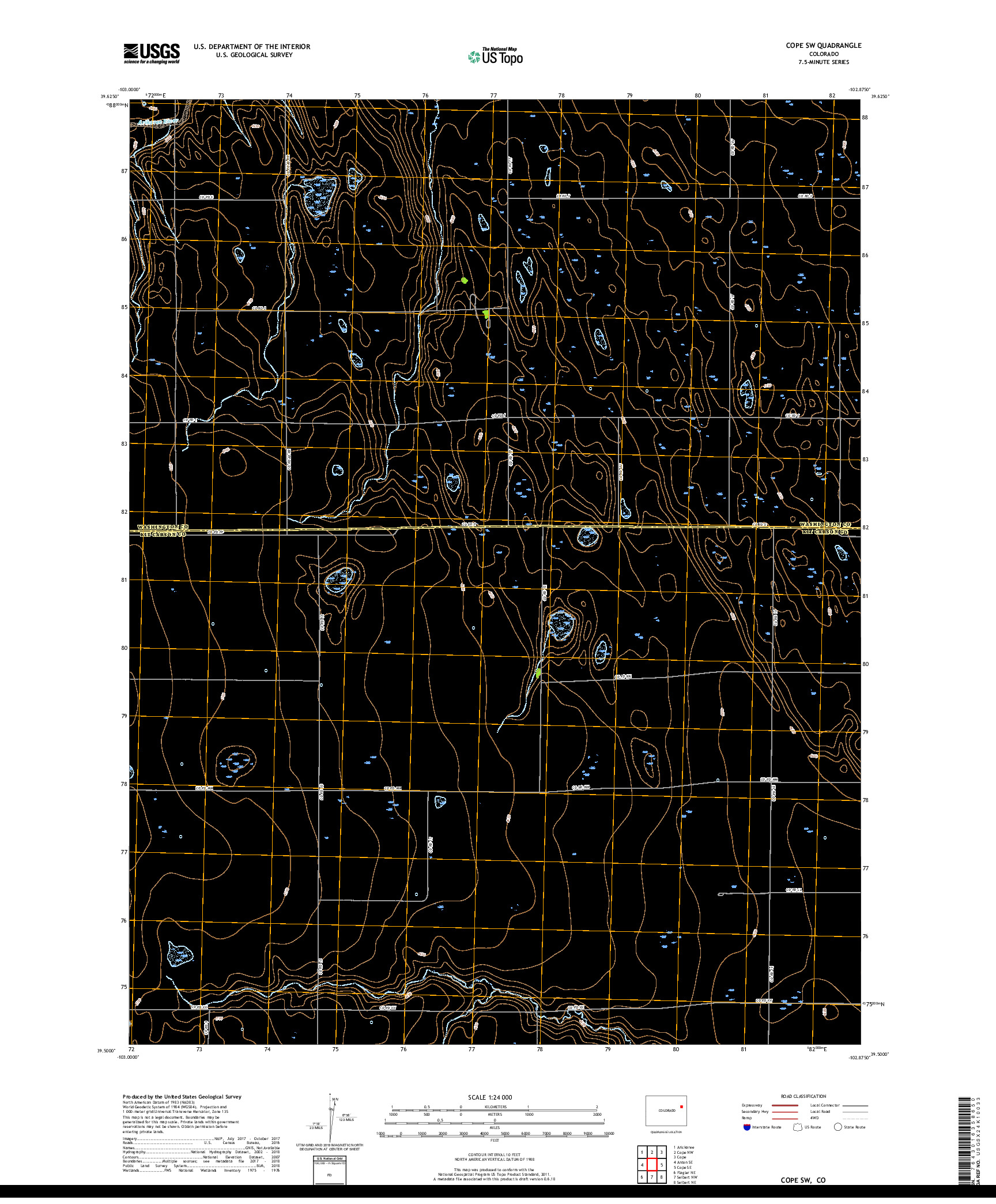 USGS US TOPO 7.5-MINUTE MAP FOR COPE SW, CO 2019