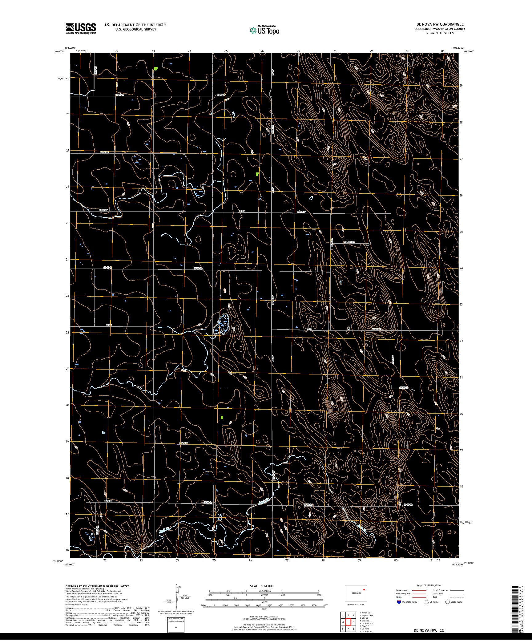 USGS US TOPO 7.5-MINUTE MAP FOR DE NOVA NW, CO 2019