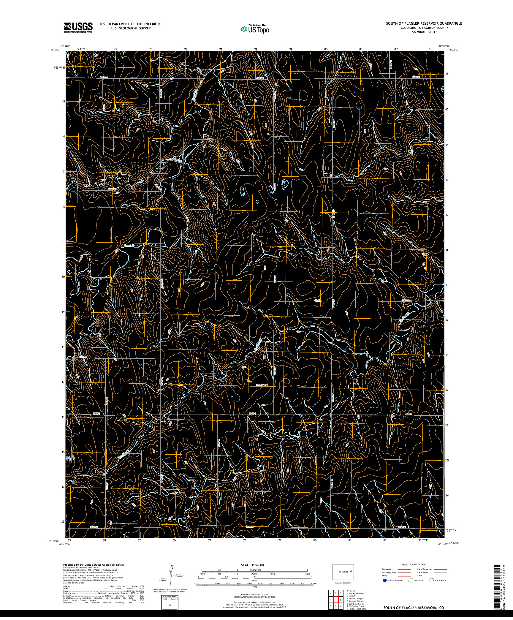 USGS US TOPO 7.5-MINUTE MAP FOR SOUTH OF FLAGLER RESERVOIR, CO 2019
