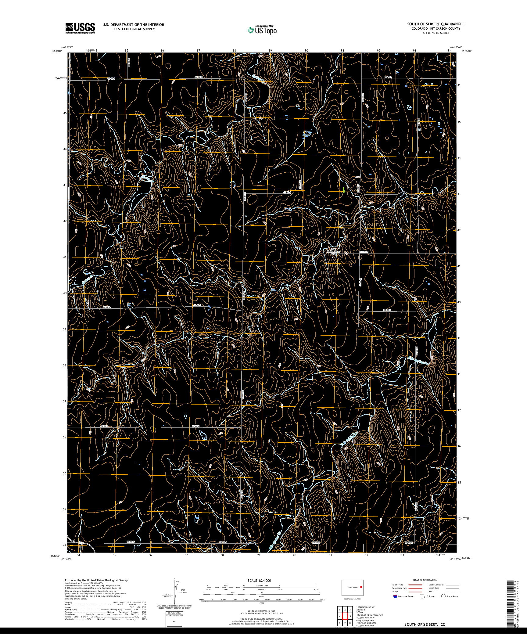 USGS US TOPO 7.5-MINUTE MAP FOR SOUTH OF SEIBERT, CO 2019