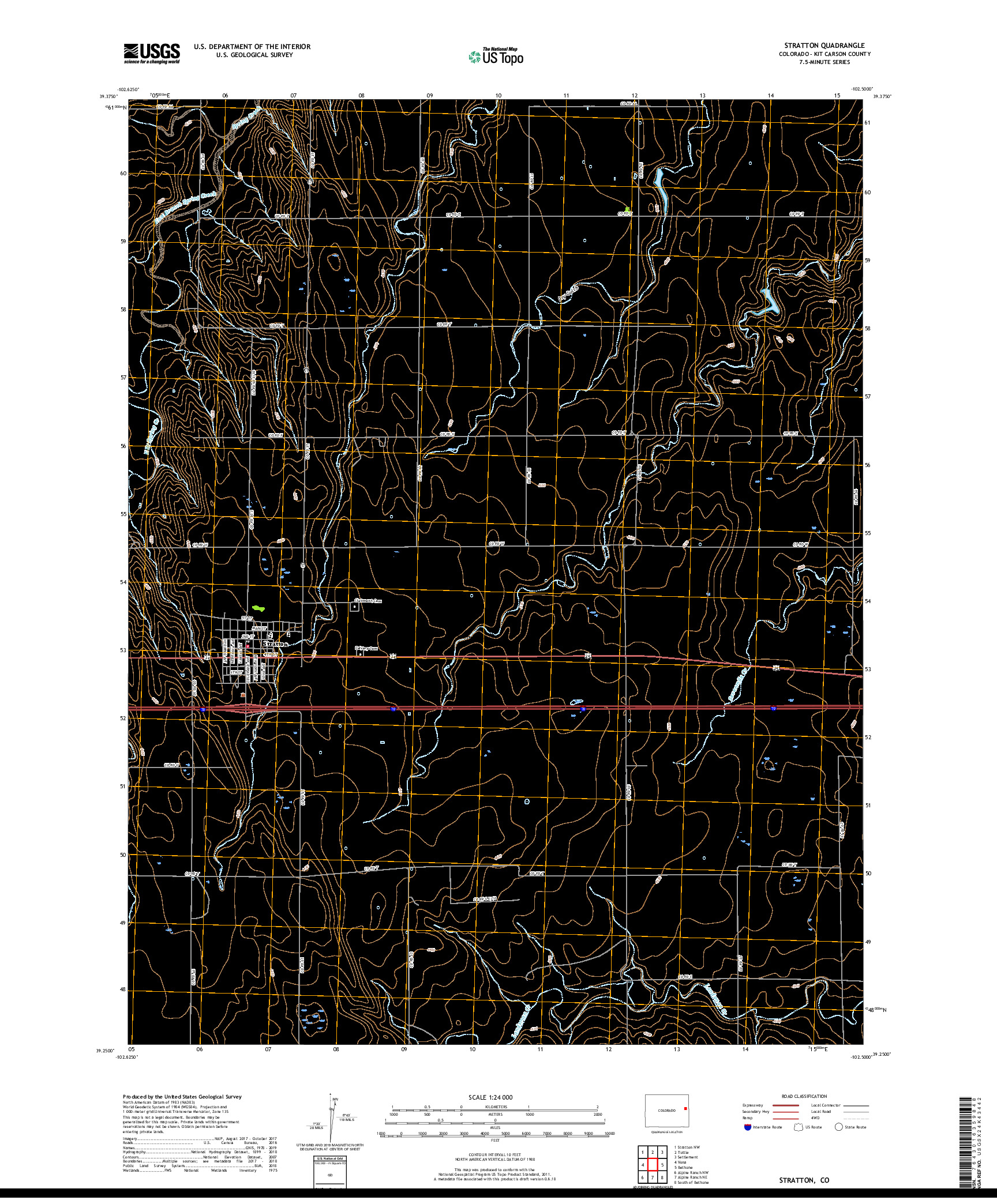USGS US TOPO 7.5-MINUTE MAP FOR STRATTON, CO 2019