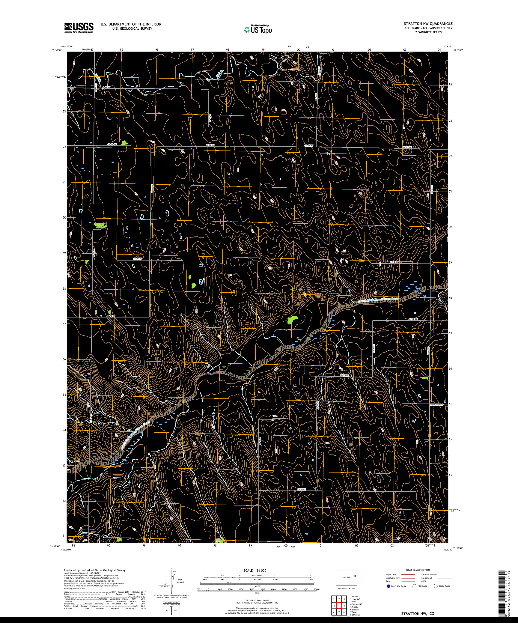 USGS US TOPO 7.5-MINUTE MAP FOR STRATTON NW, CO 2019