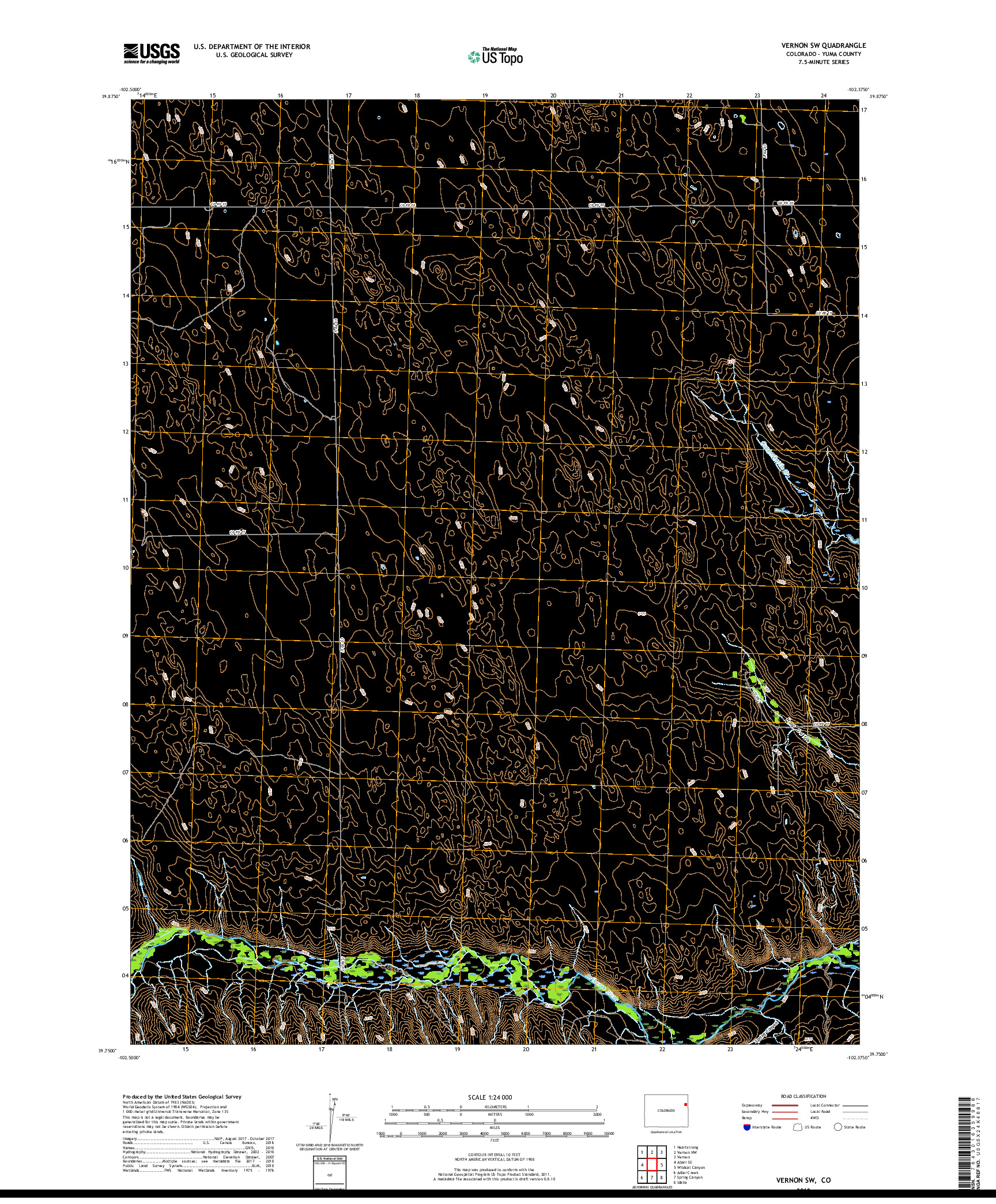 USGS US TOPO 7.5-MINUTE MAP FOR VERNON SW, CO 2019