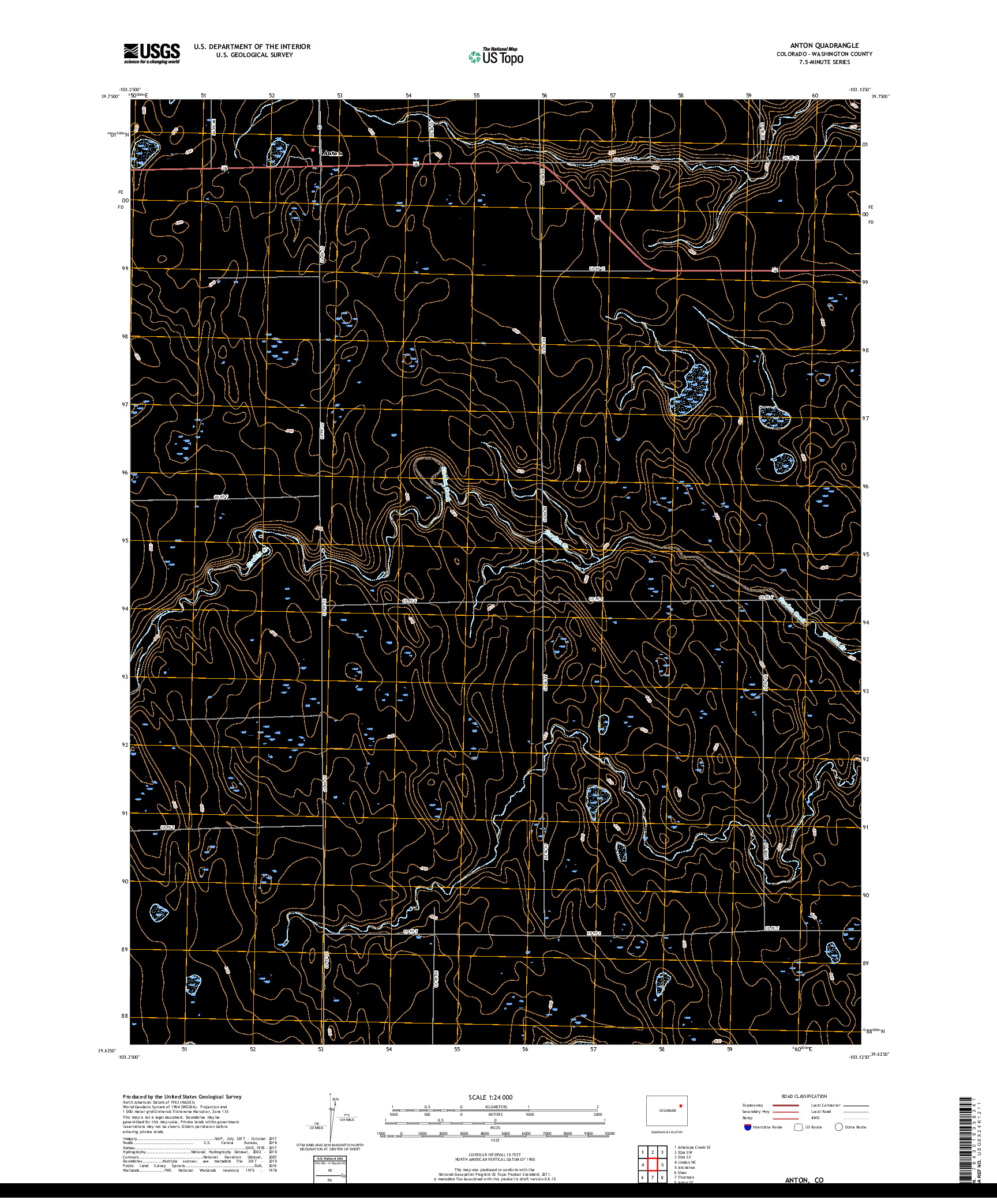 USGS US TOPO 7.5-MINUTE MAP FOR ANTON, CO 2019