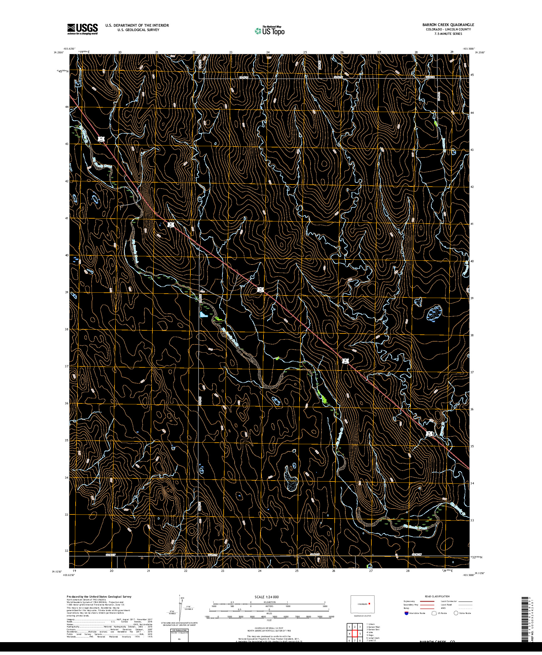 USGS US TOPO 7.5-MINUTE MAP FOR BARRON CREEK, CO 2019