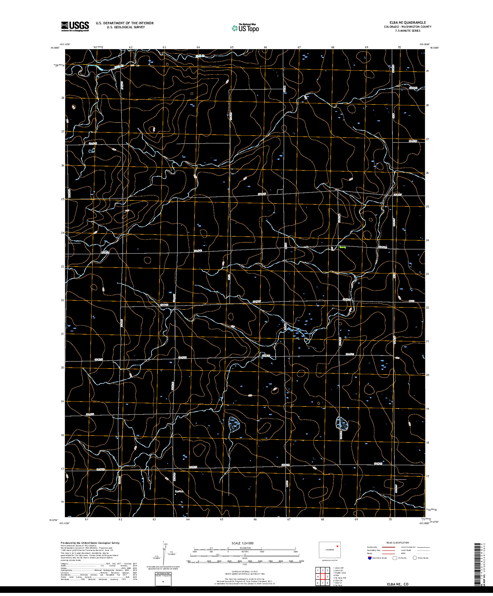 USGS US TOPO 7.5-MINUTE MAP FOR ELBA NE, CO 2019