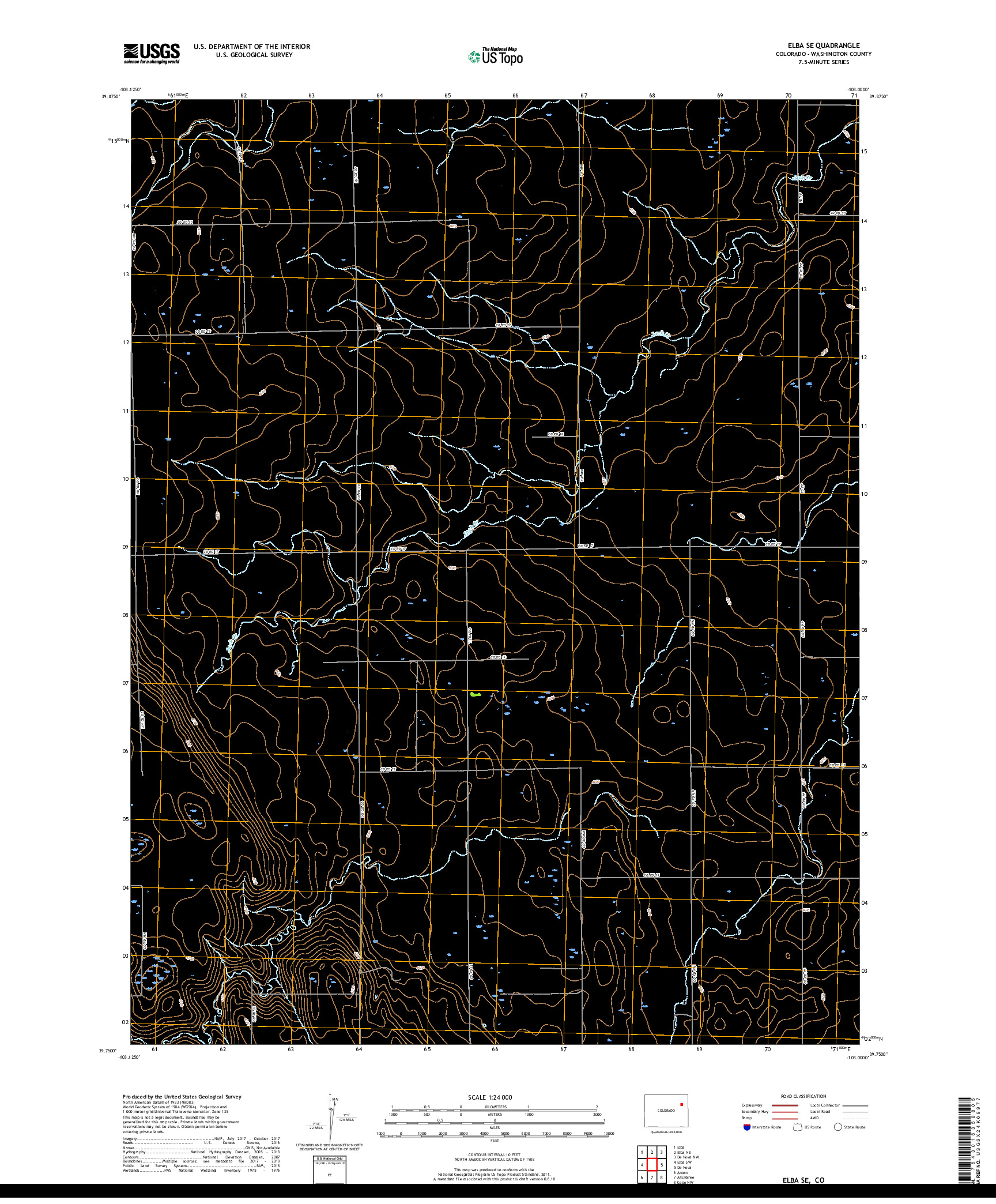 USGS US TOPO 7.5-MINUTE MAP FOR ELBA SE, CO 2019