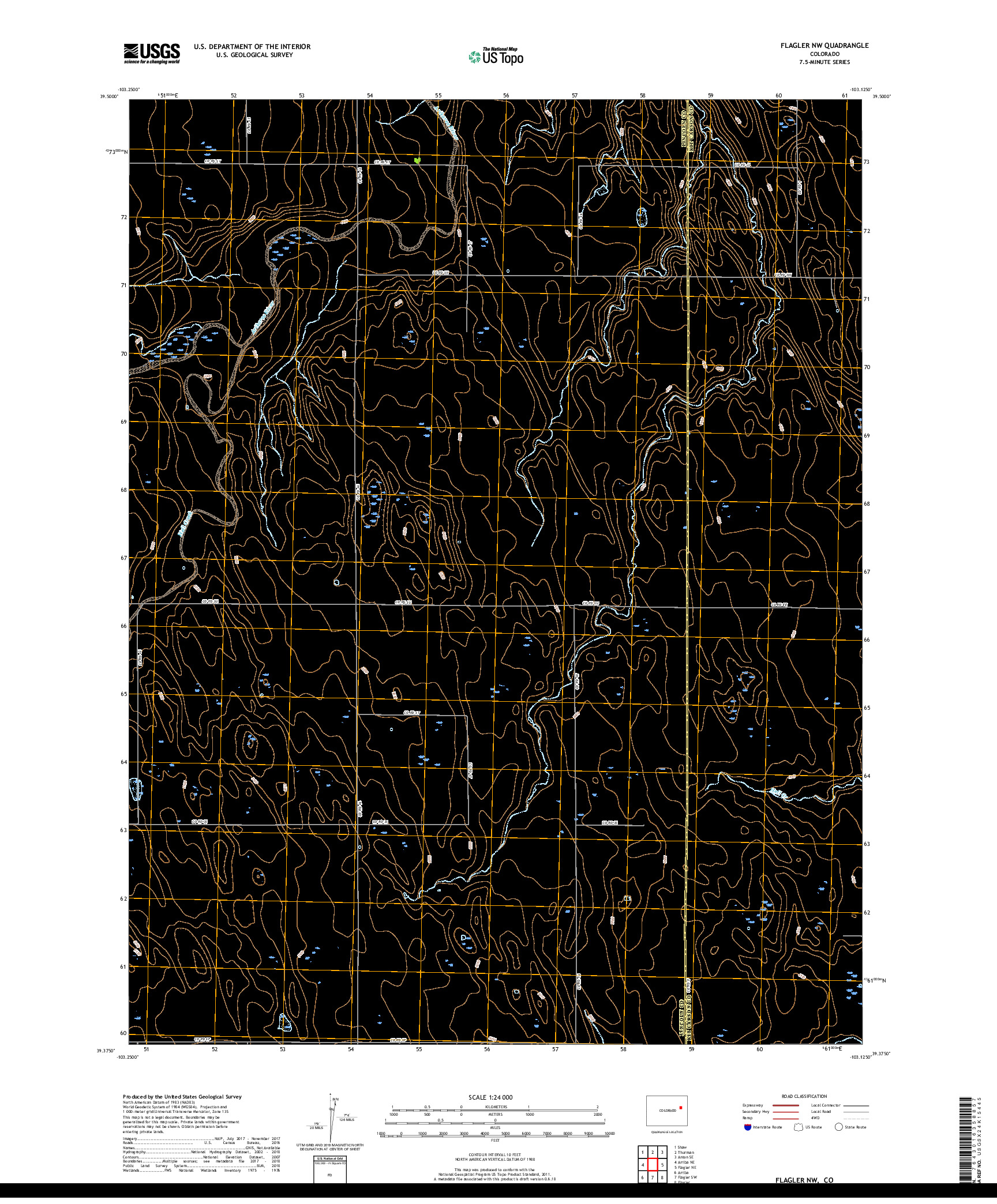 USGS US TOPO 7.5-MINUTE MAP FOR FLAGLER NW, CO 2019