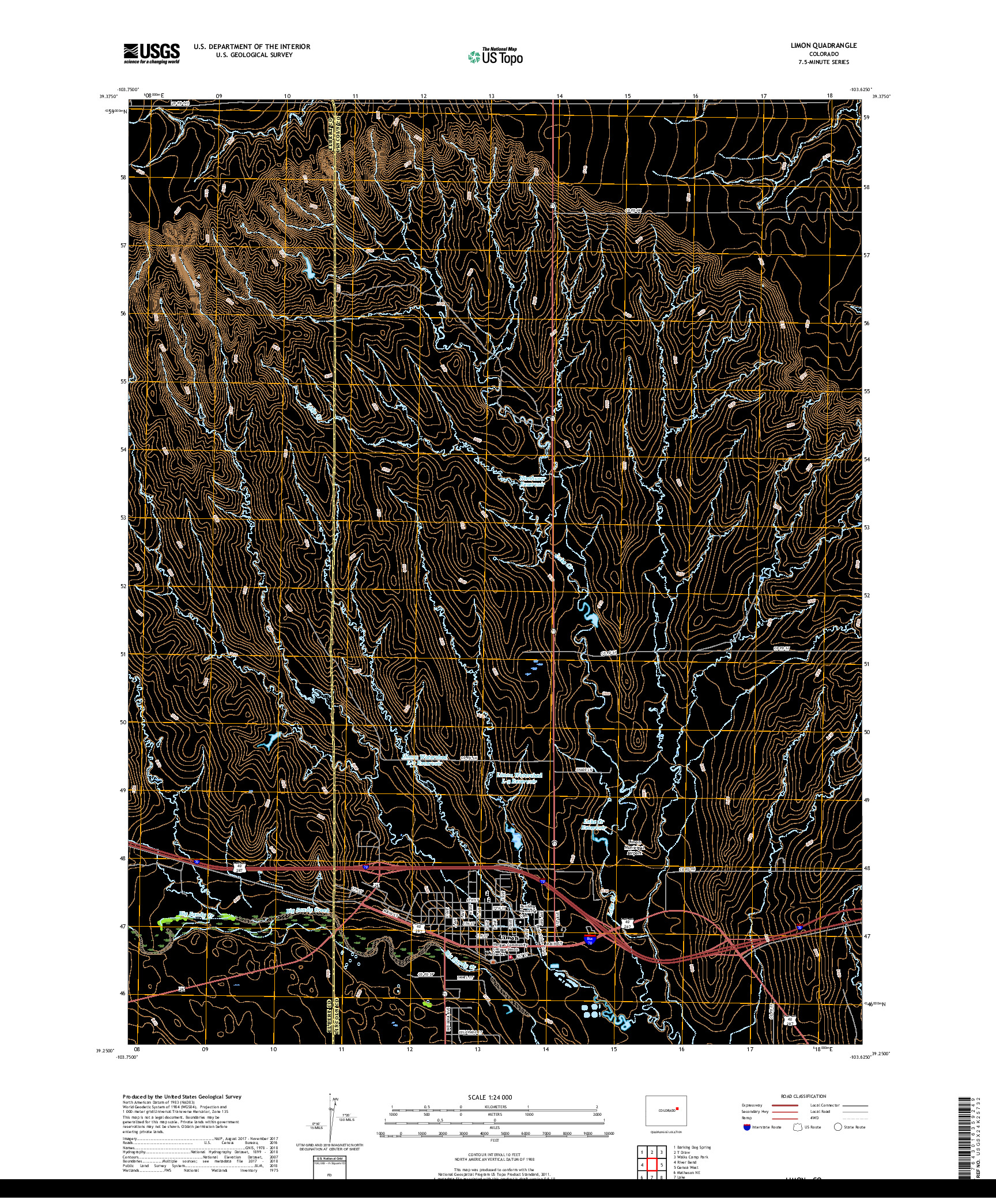 USGS US TOPO 7.5-MINUTE MAP FOR LIMON, CO 2019