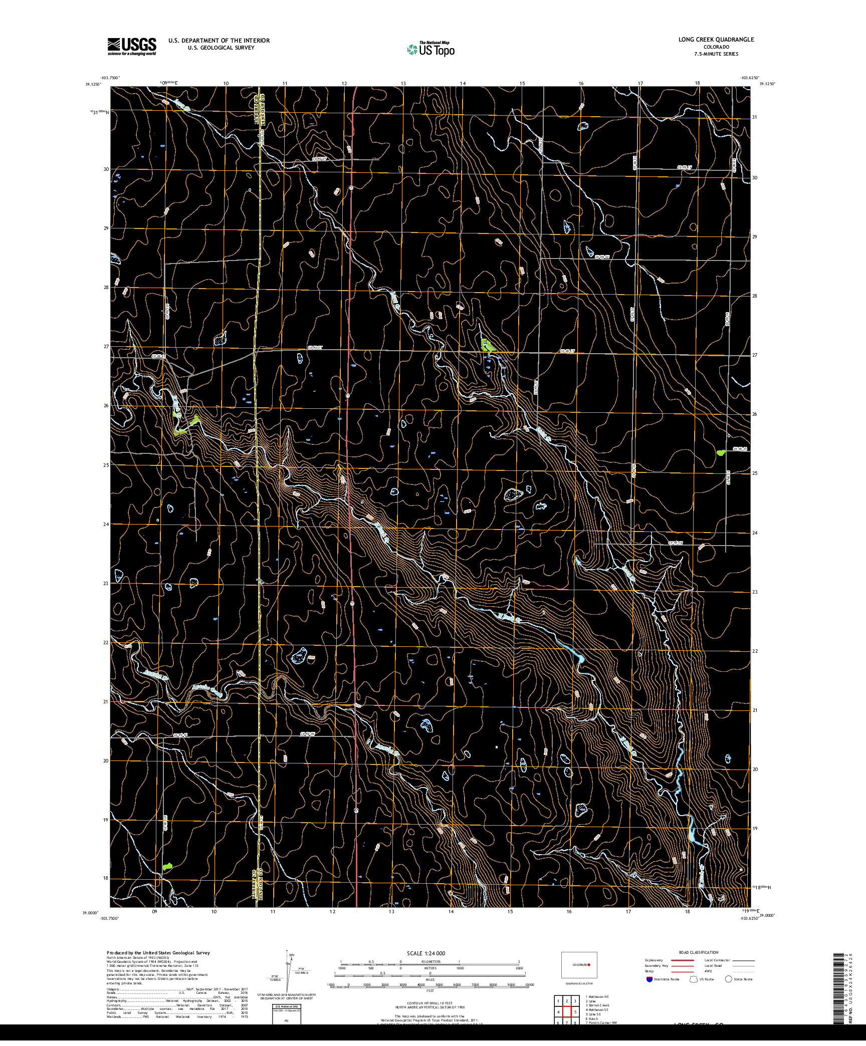 USGS US TOPO 7.5-MINUTE MAP FOR LONG CREEK, CO 2019