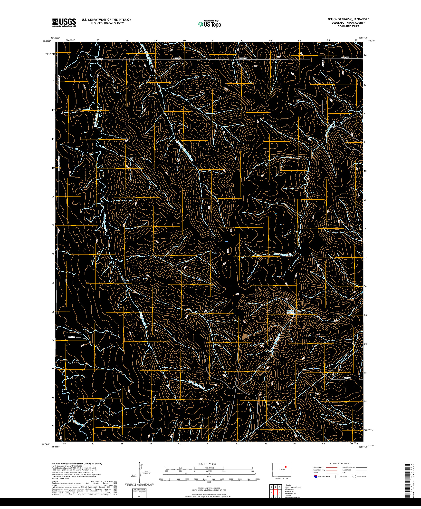 USGS US TOPO 7.5-MINUTE MAP FOR POISON SPRINGS, CO 2019