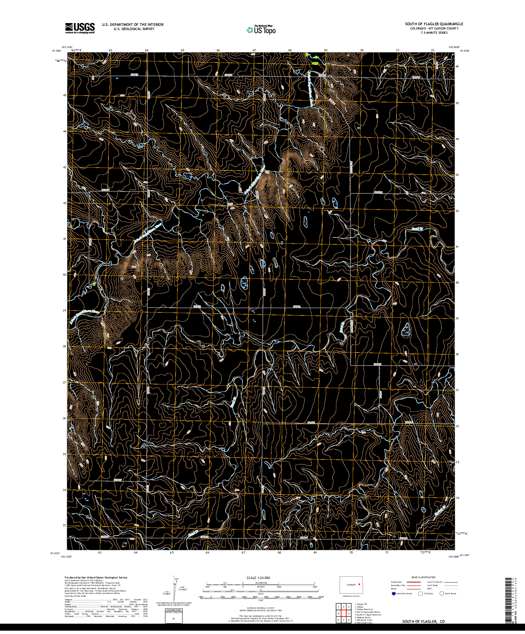 USGS US TOPO 7.5-MINUTE MAP FOR SOUTH OF FLAGLER, CO 2019