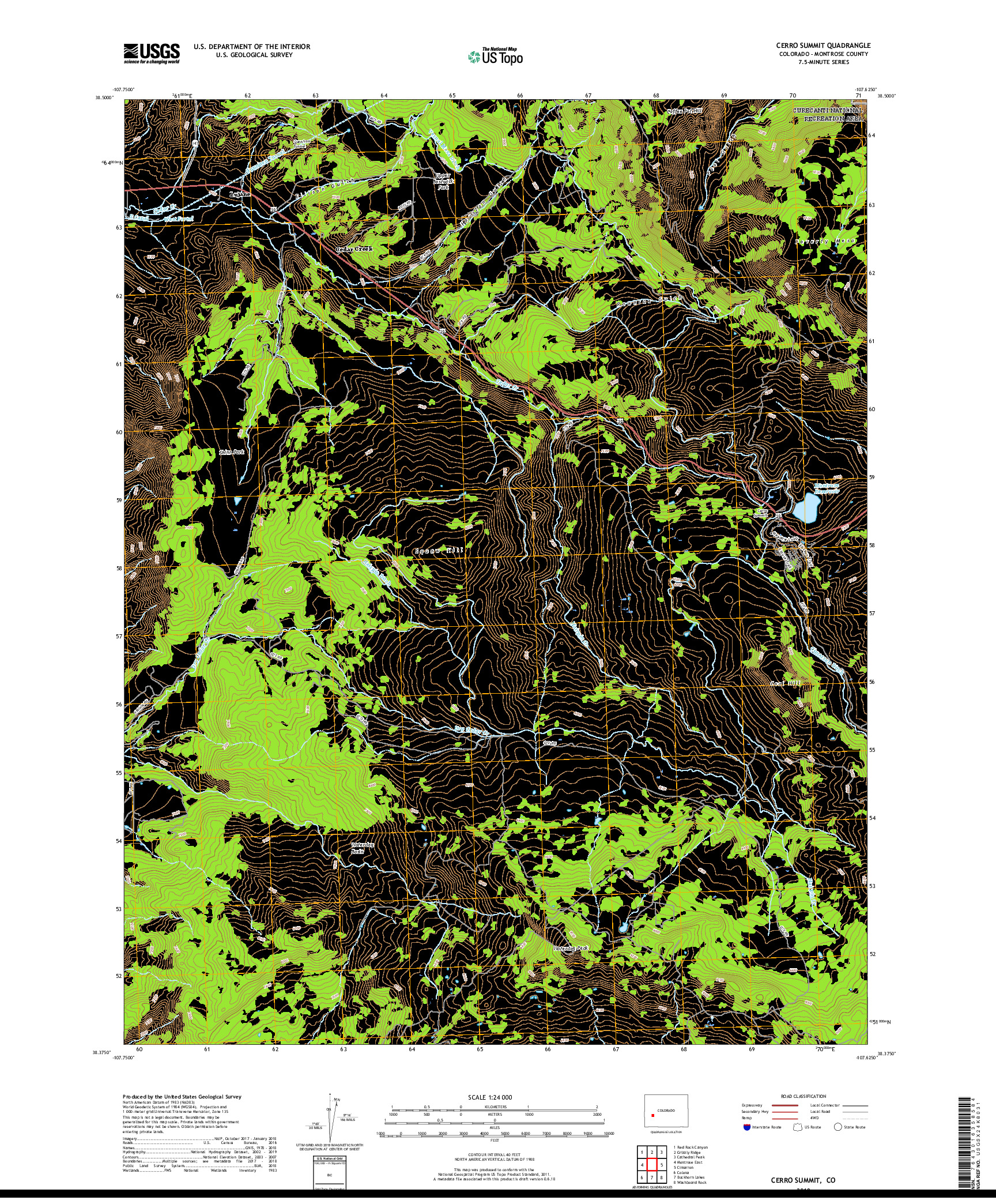 USGS US TOPO 7.5-MINUTE MAP FOR CERRO SUMMIT, CO 2019