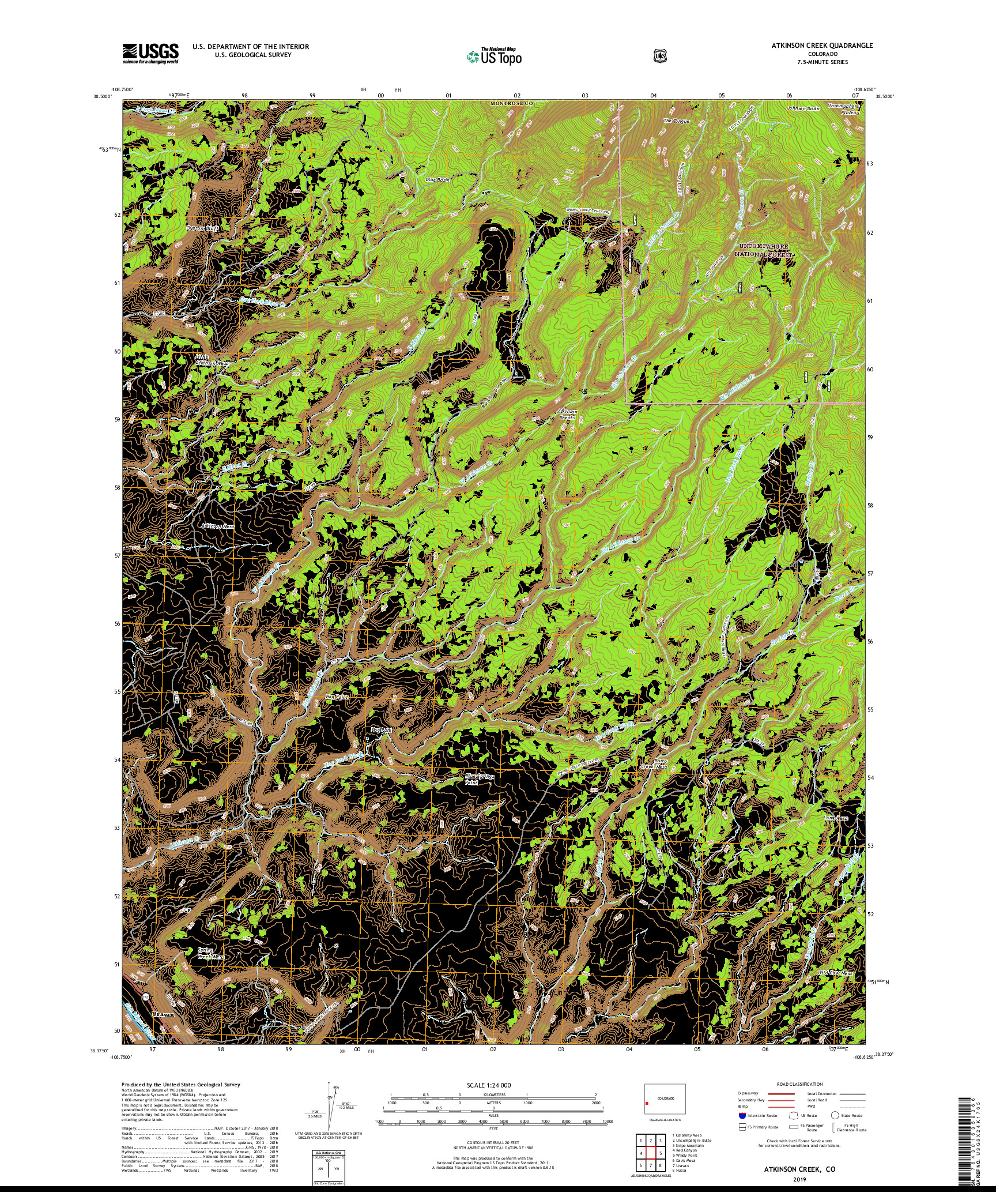 USGS US TOPO 7.5-MINUTE MAP FOR ATKINSON CREEK, CO 2019