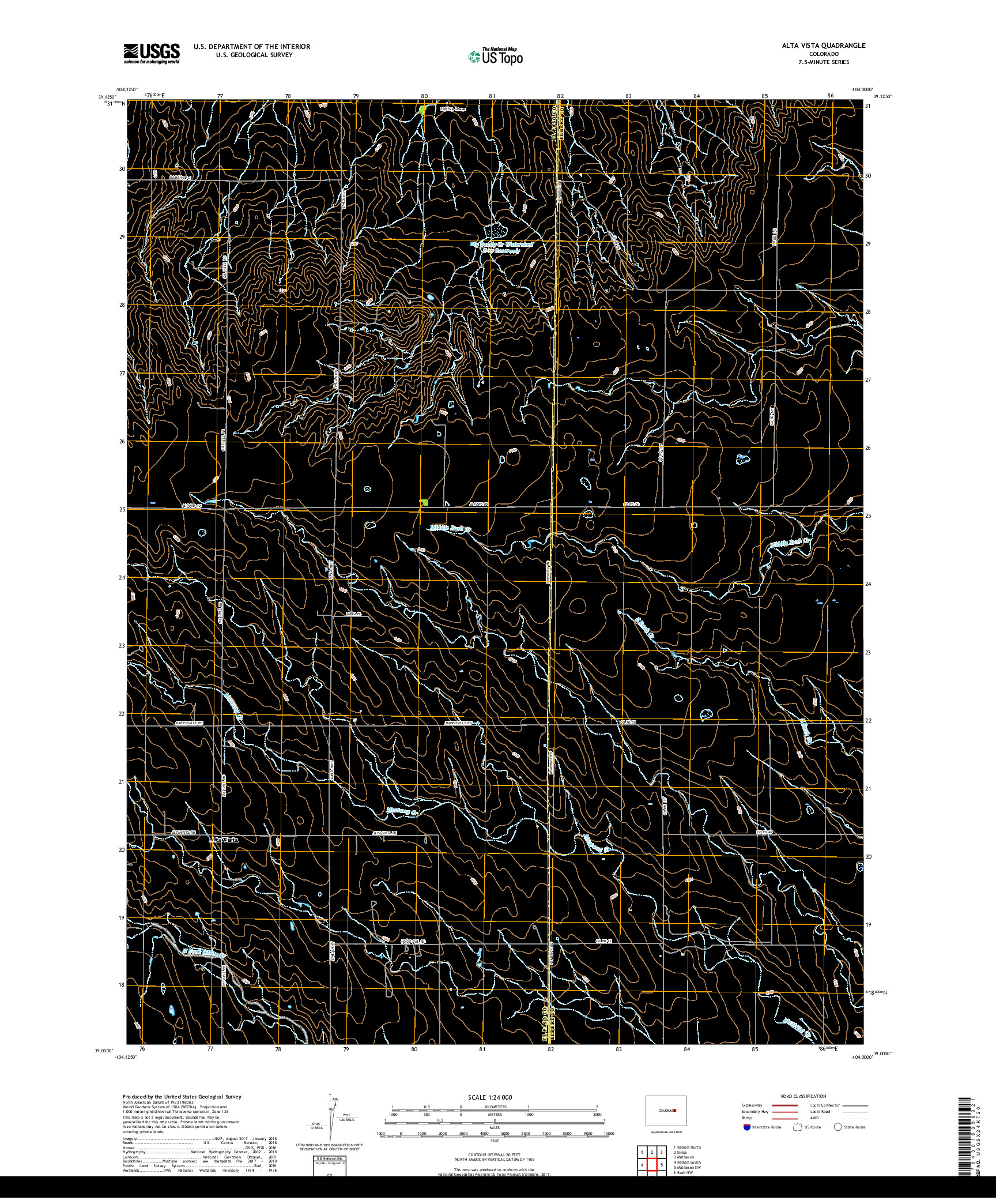 USGS US TOPO 7.5-MINUTE MAP FOR ALTA VISTA, CO 2019