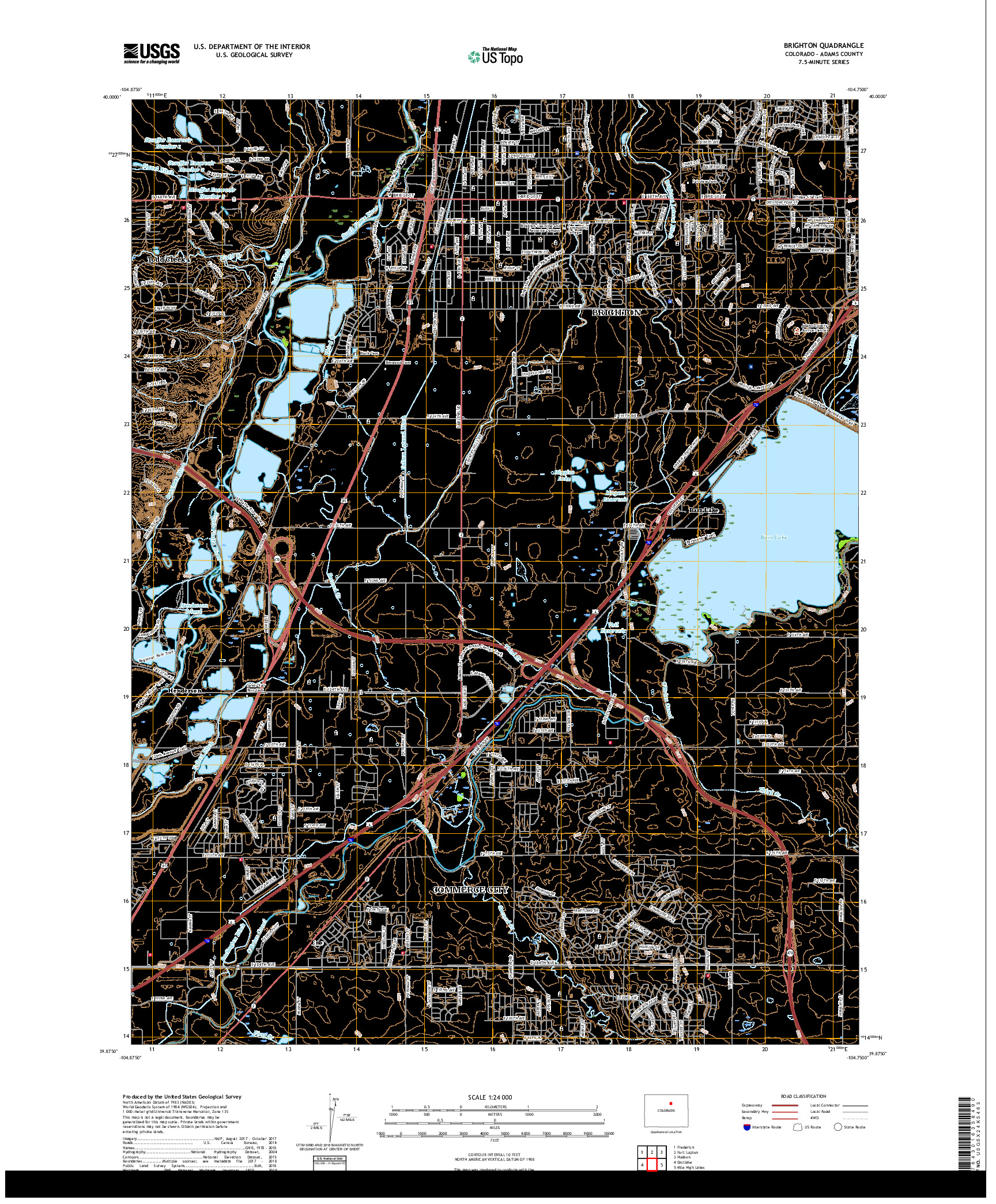 USGS US TOPO 7.5-MINUTE MAP FOR BRIGHTON, CO 2019