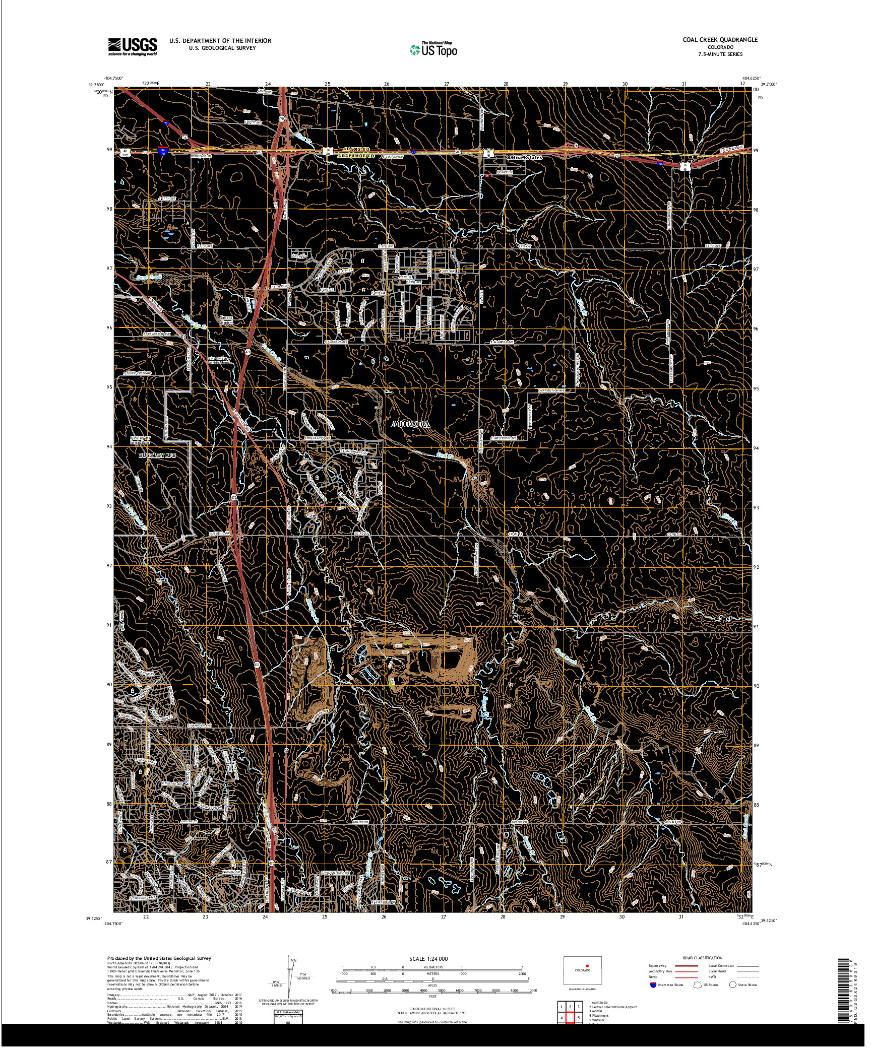 USGS US TOPO 7.5-MINUTE MAP FOR COAL CREEK, CO 2019
