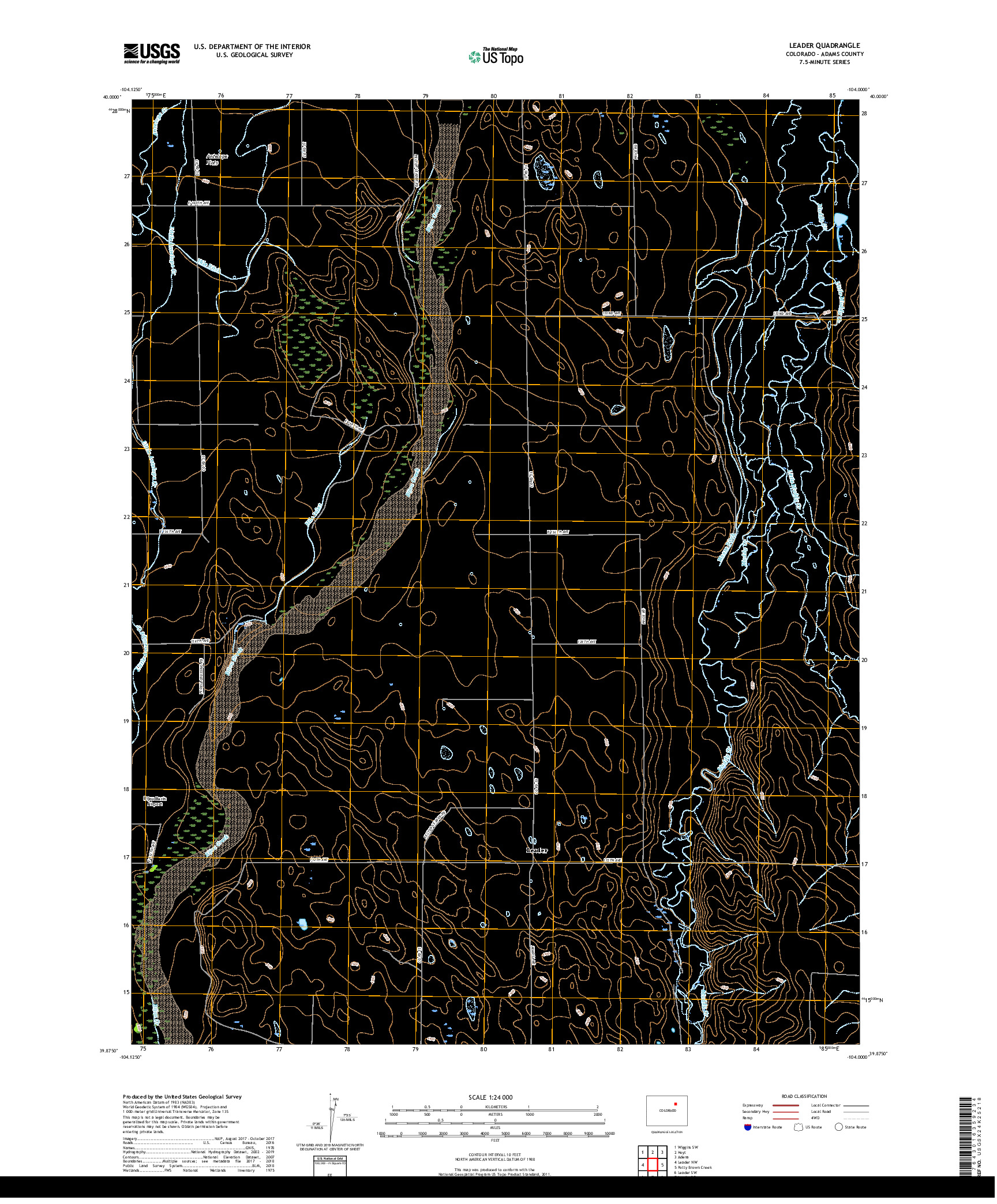 USGS US TOPO 7.5-MINUTE MAP FOR LEADER, CO 2019