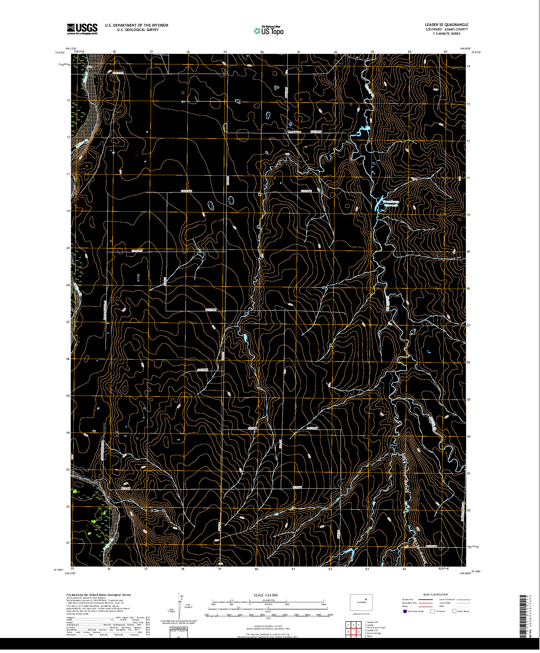 USGS US TOPO 7.5-MINUTE MAP FOR LEADER SE, CO 2019