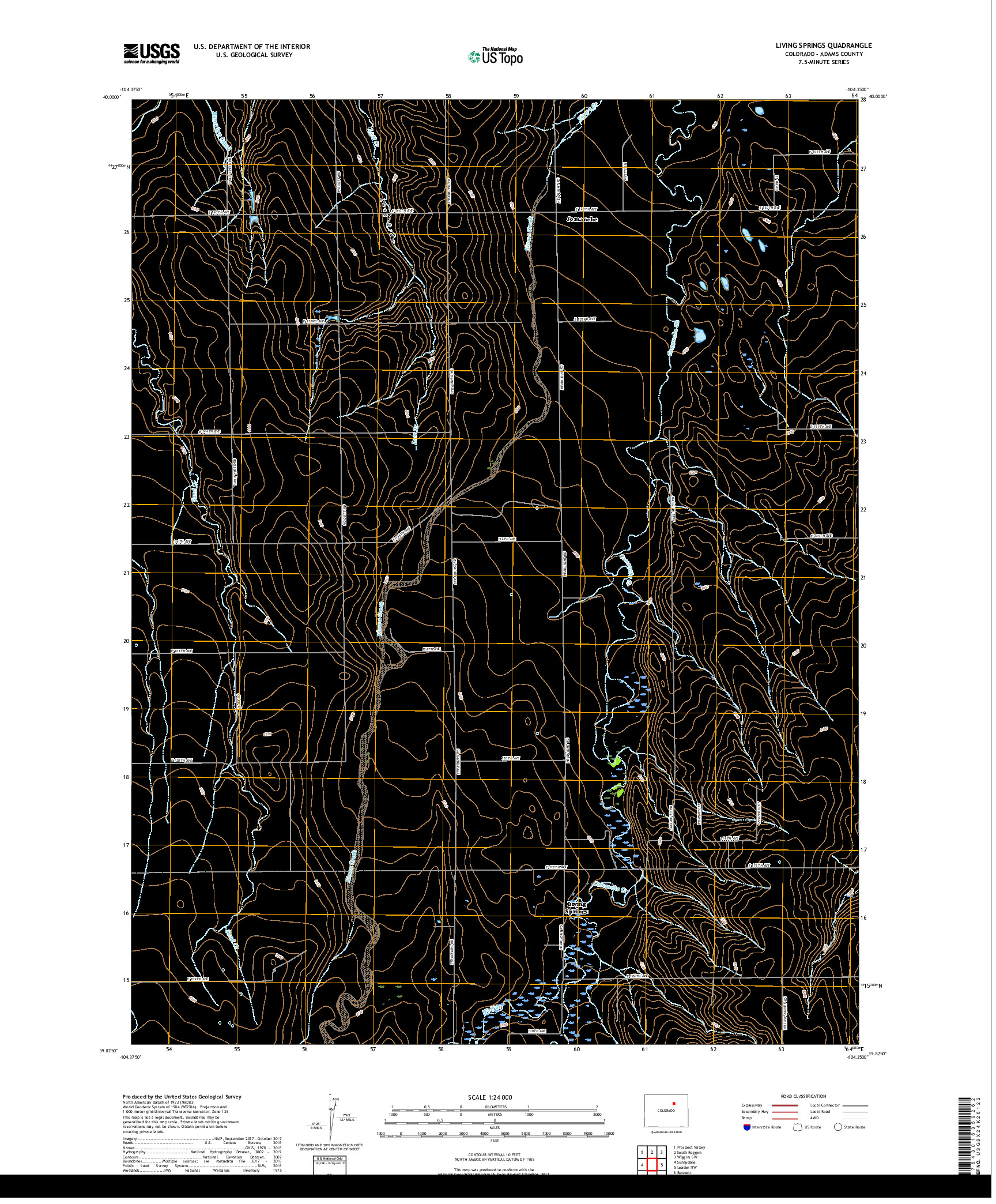 USGS US TOPO 7.5-MINUTE MAP FOR LIVING SPRINGS, CO 2019