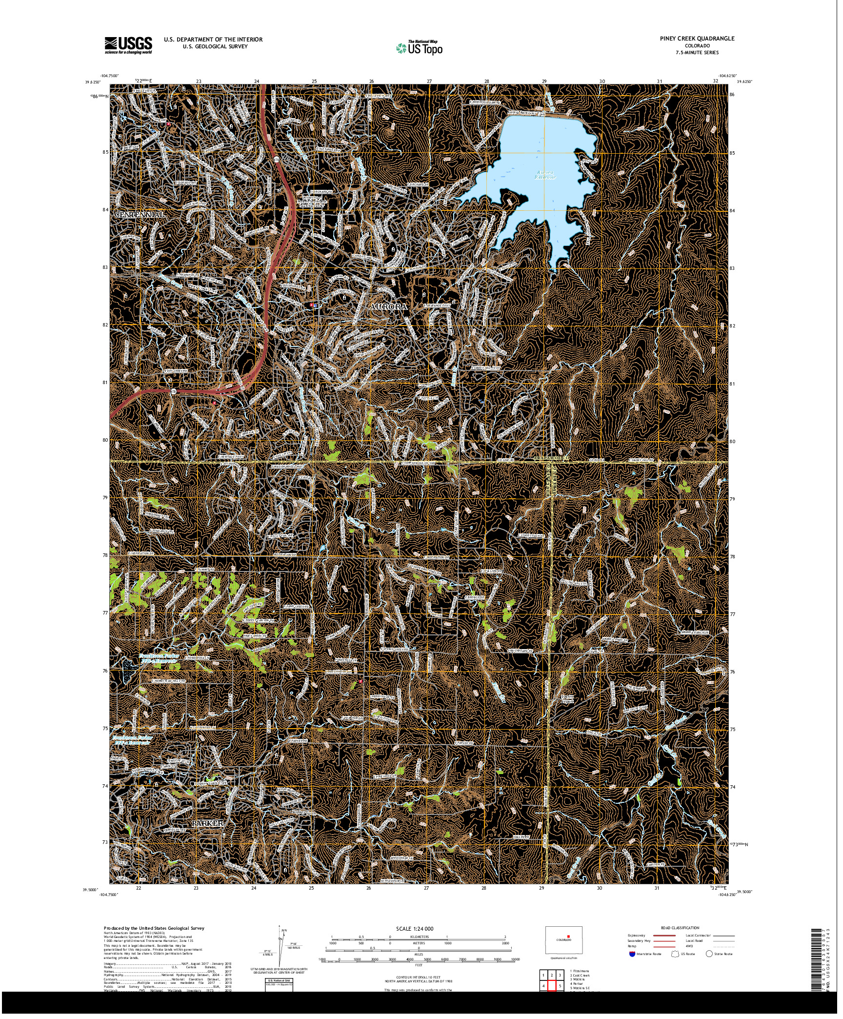 USGS US TOPO 7.5-MINUTE MAP FOR PINEY CREEK, CO 2019