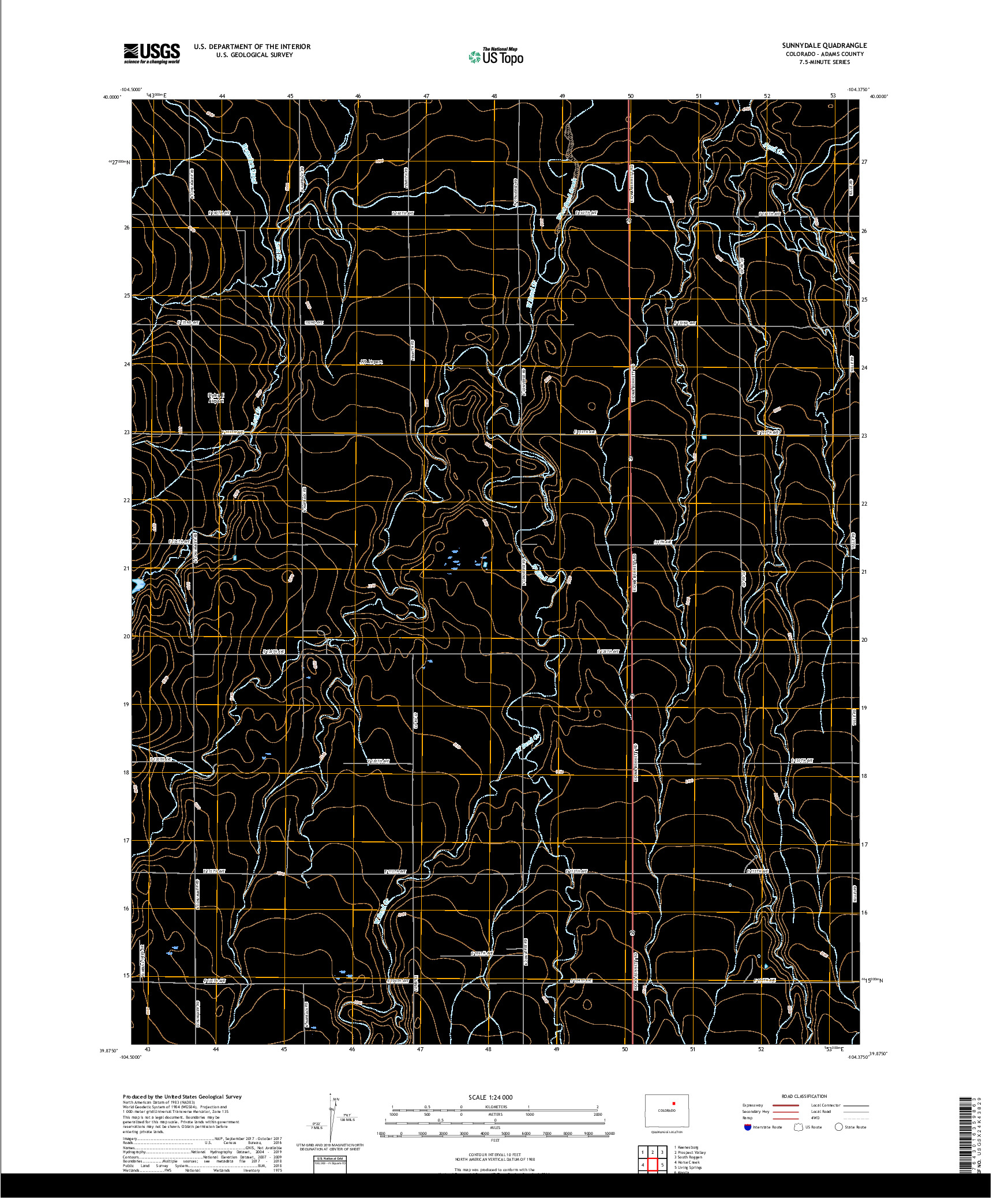 USGS US TOPO 7.5-MINUTE MAP FOR SUNNYDALE, CO 2019