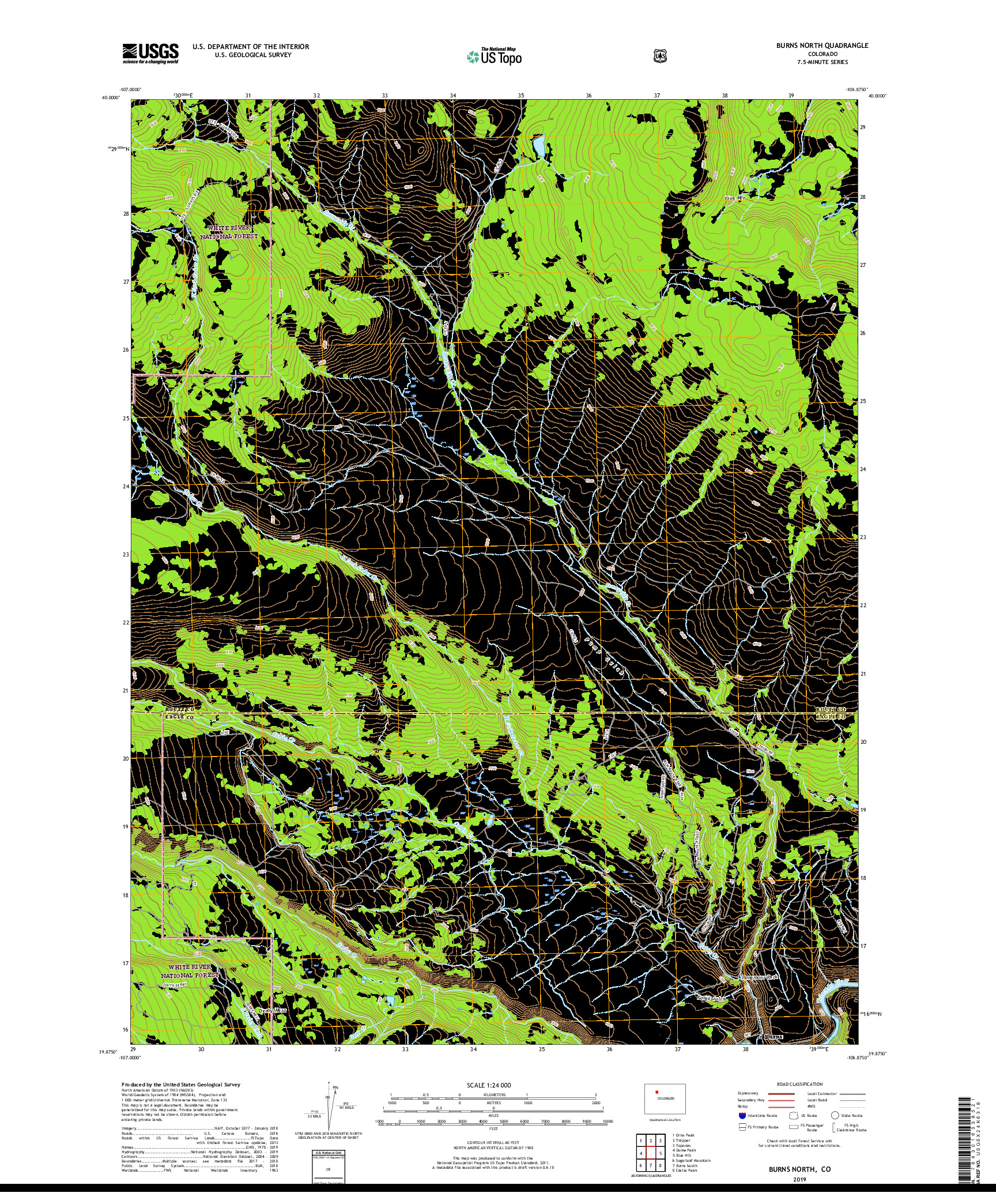 USGS US TOPO 7.5-MINUTE MAP FOR BURNS NORTH, CO 2019