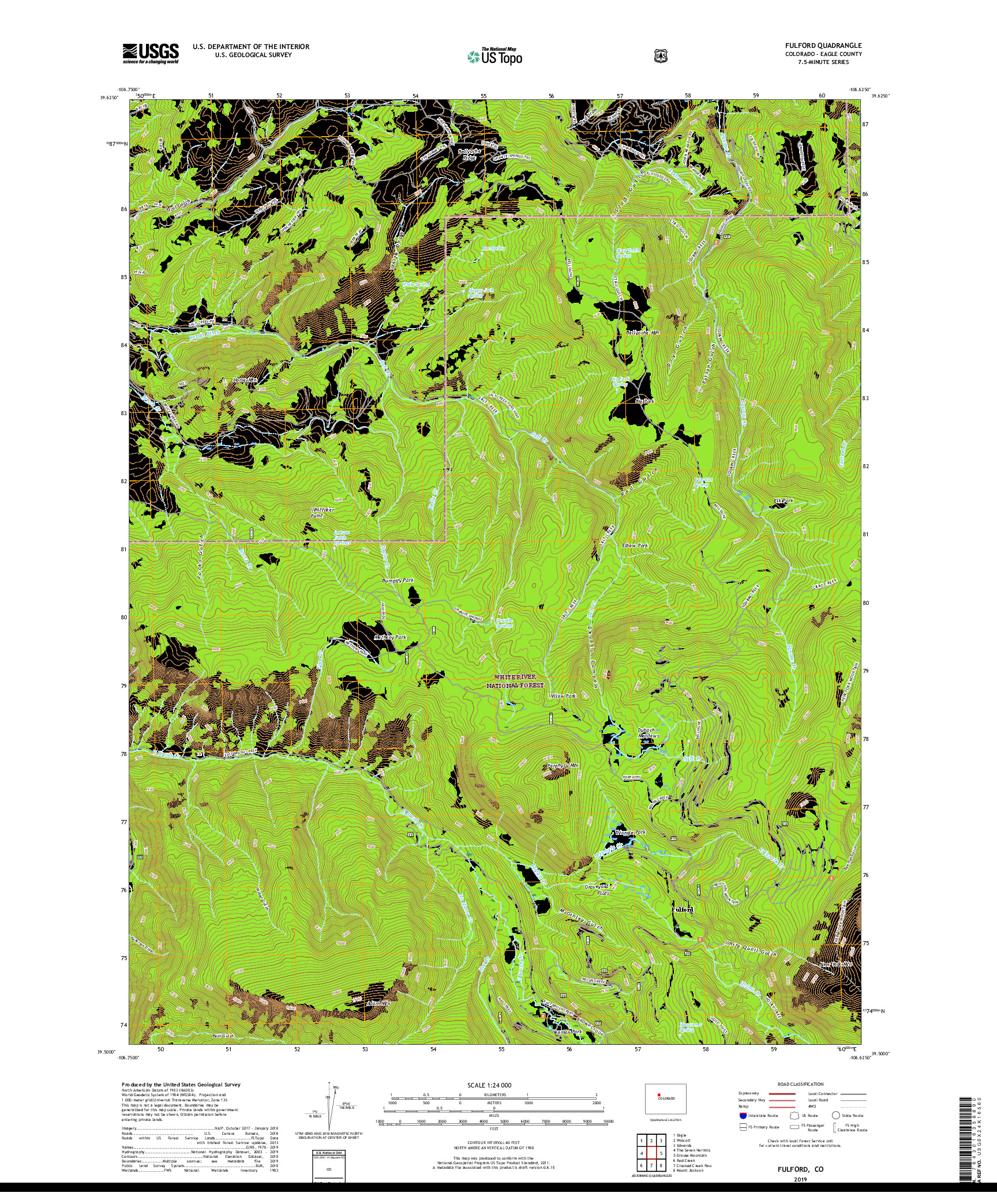 USGS US TOPO 7.5-MINUTE MAP FOR FULFORD, CO 2019