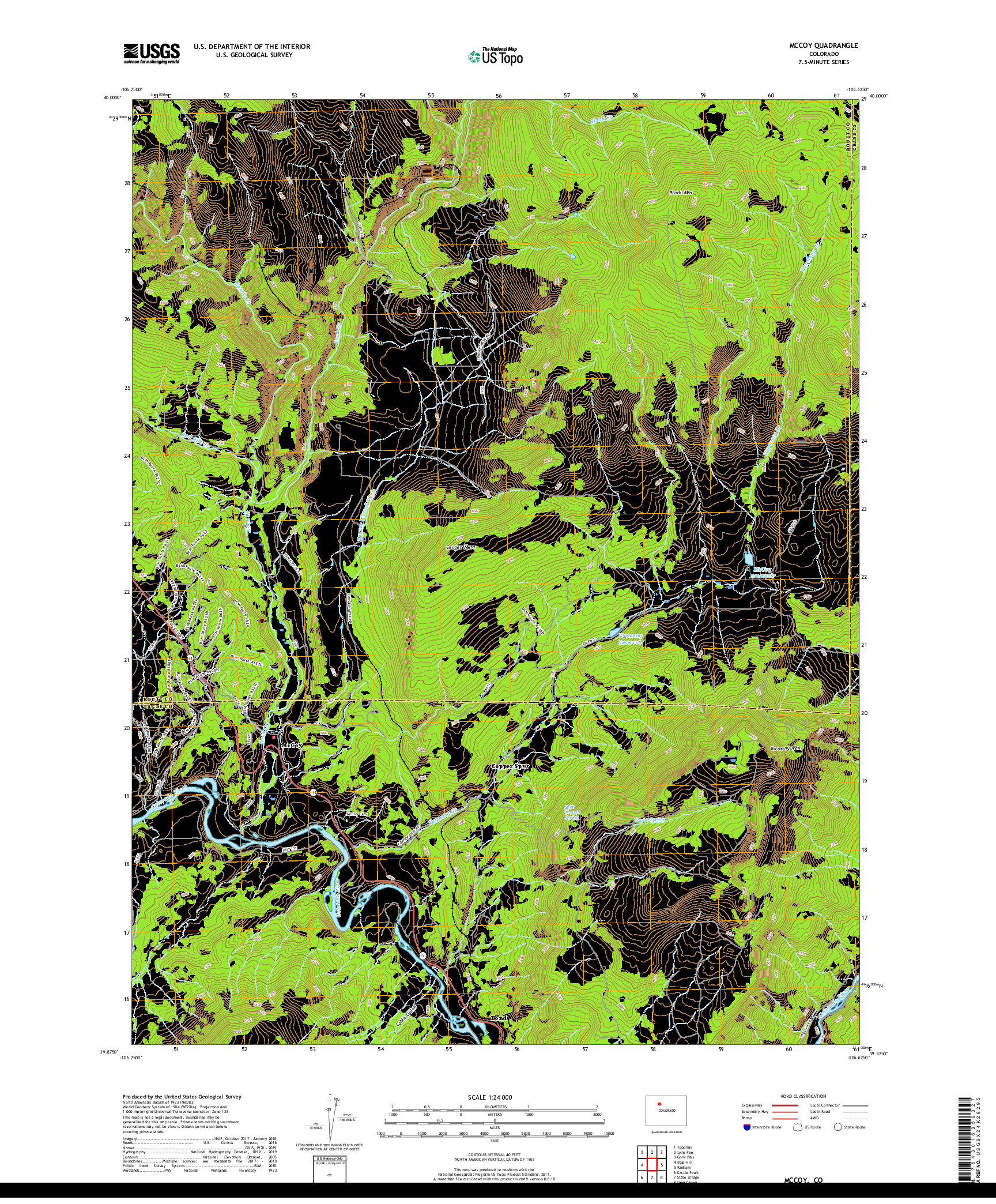 USGS US TOPO 7.5-MINUTE MAP FOR MCCOY, CO 2019