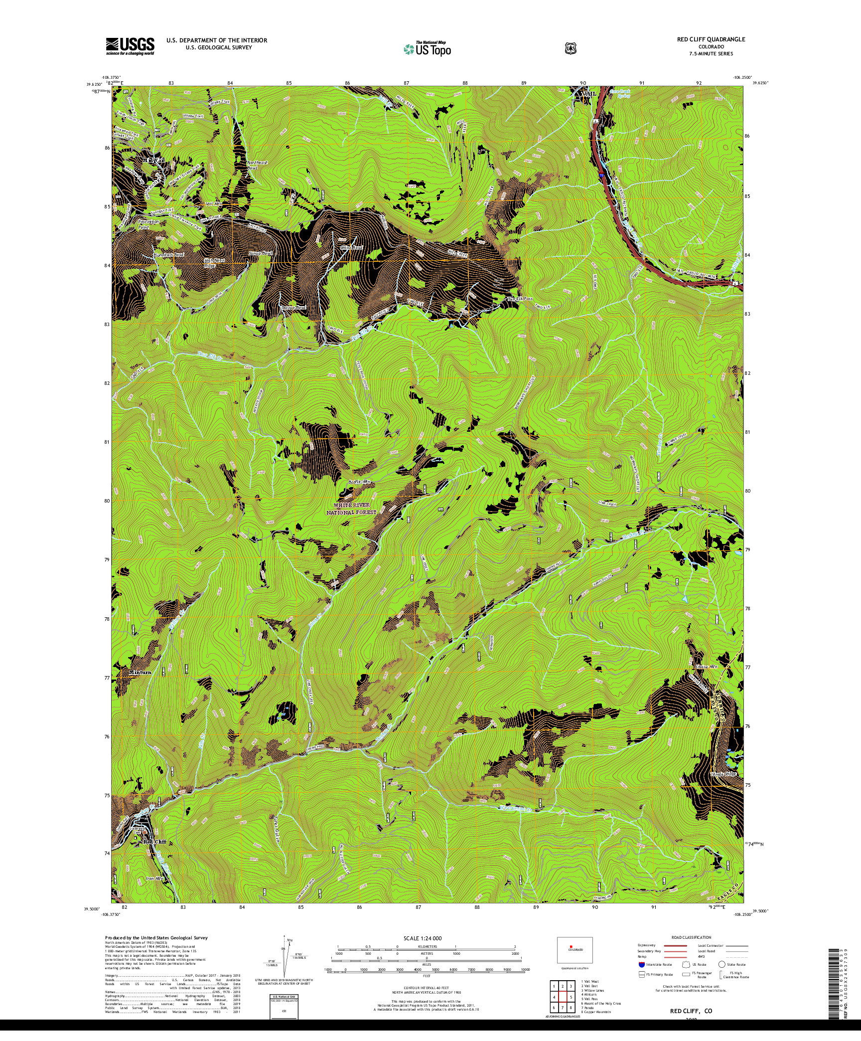 USGS US TOPO 7.5-MINUTE MAP FOR RED CLIFF, CO 2019