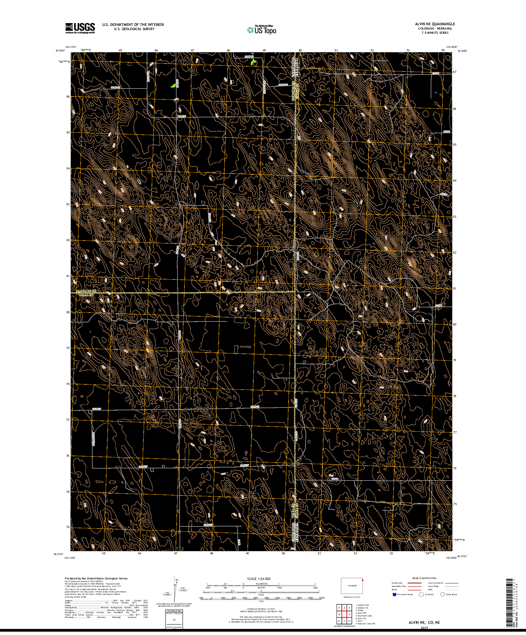 USGS US TOPO 7.5-MINUTE MAP FOR ALVIN NE, CO,NE 2019