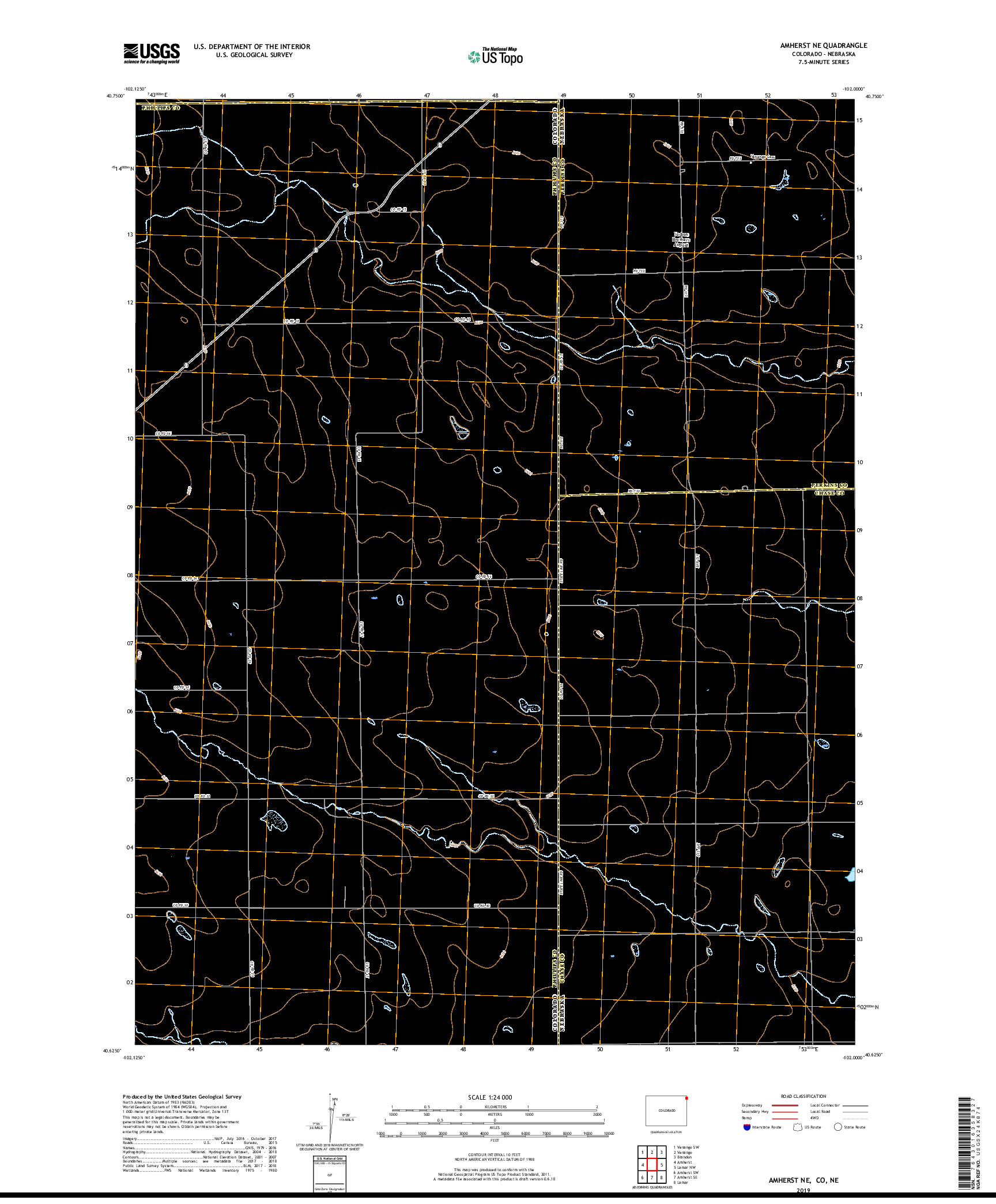 USGS US TOPO 7.5-MINUTE MAP FOR AMHERST NE, CO,NE 2019
