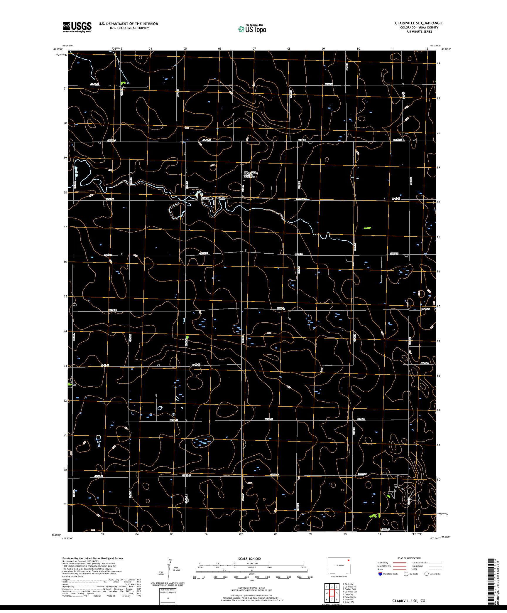 USGS US TOPO 7.5-MINUTE MAP FOR CLARKVILLE SE, CO 2019