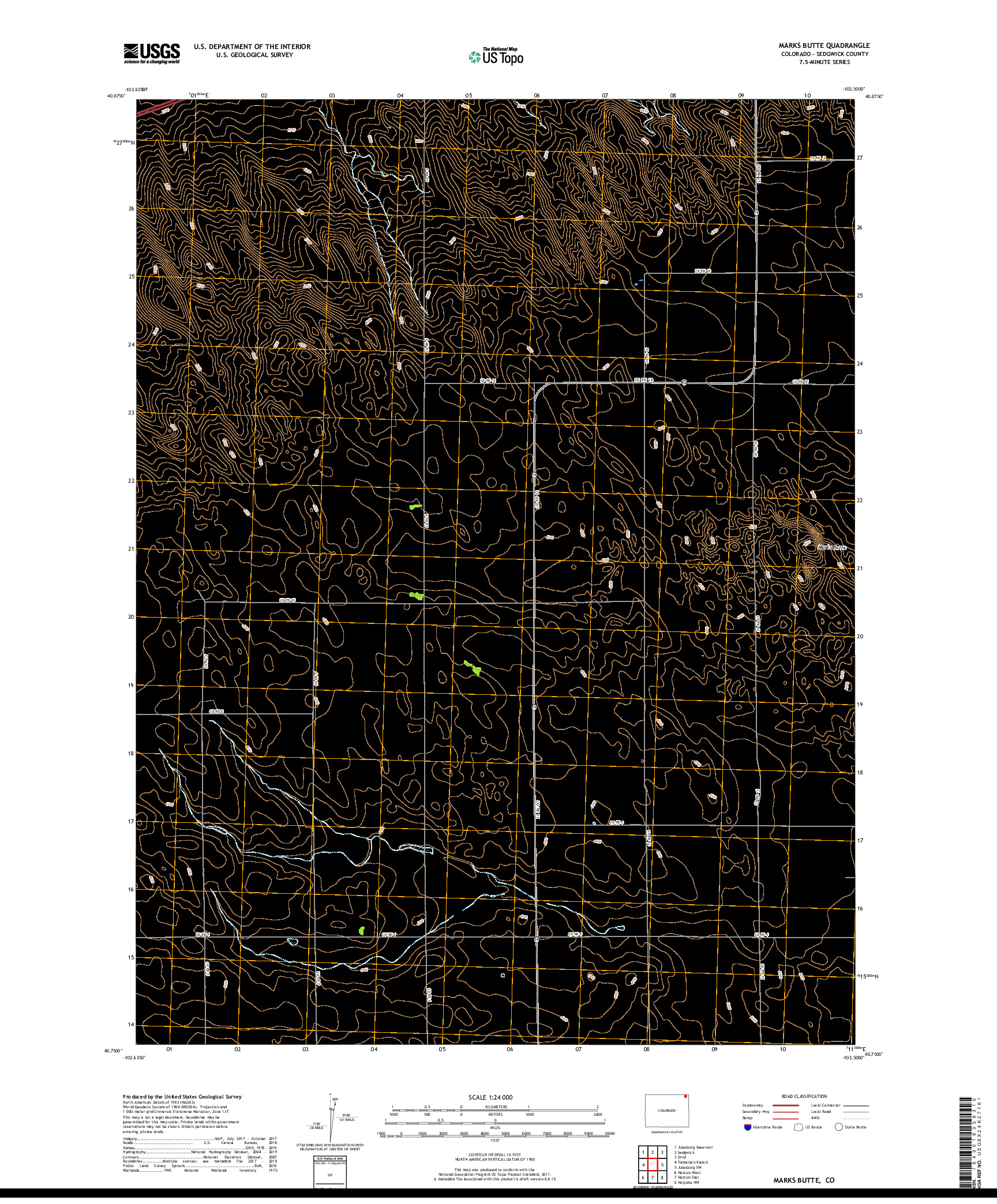 USGS US TOPO 7.5-MINUTE MAP FOR MARKS BUTTE, CO 2019