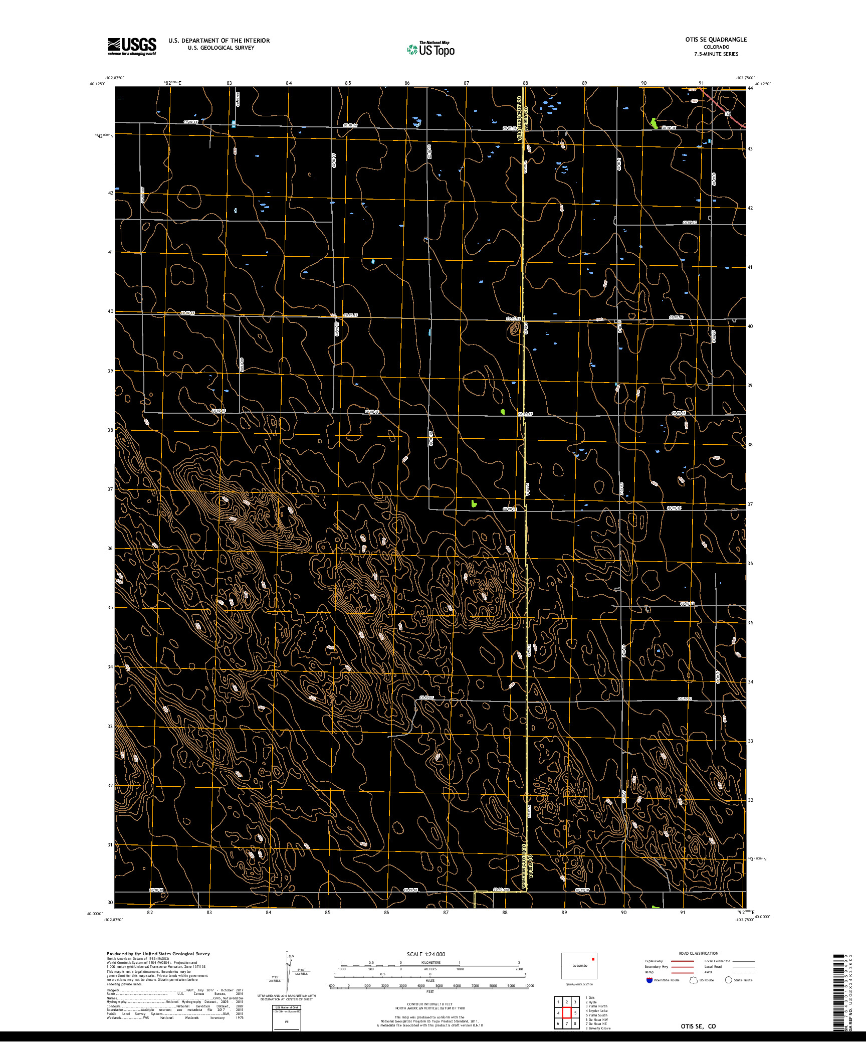 USGS US TOPO 7.5-MINUTE MAP FOR OTIS SE, CO 2019