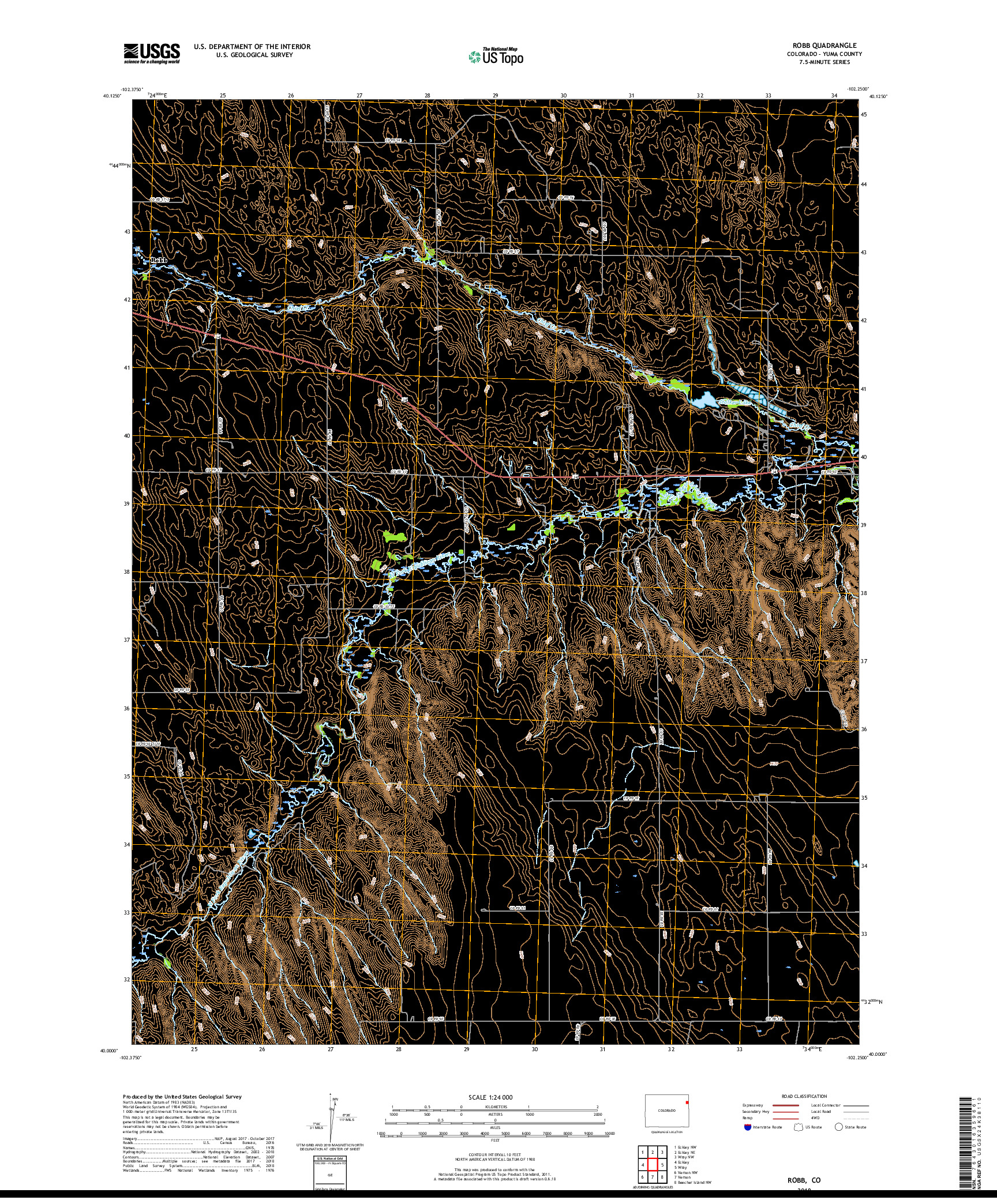 USGS US TOPO 7.5-MINUTE MAP FOR ROBB, CO 2019