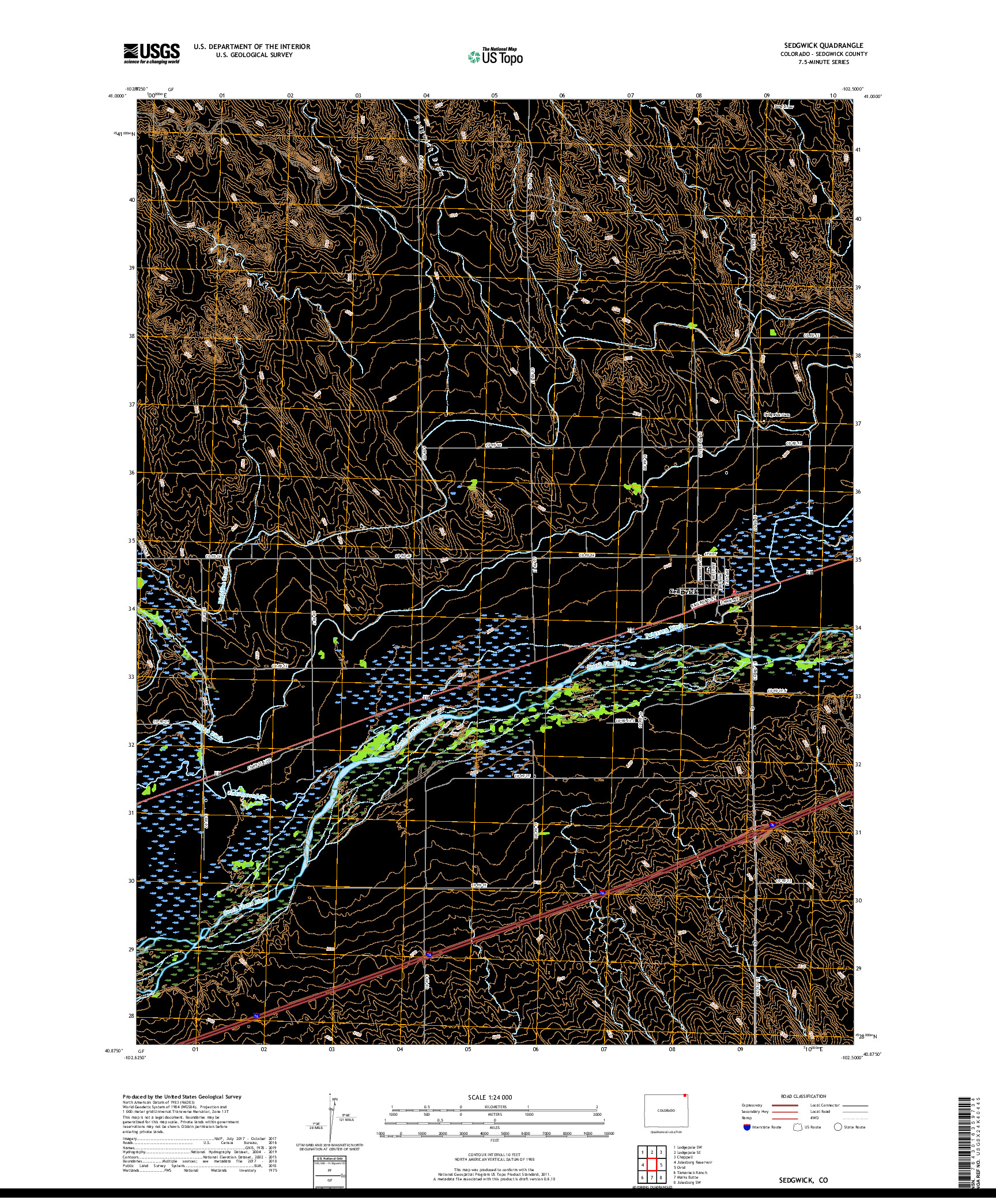 USGS US TOPO 7.5-MINUTE MAP FOR SEDGWICK, CO 2019