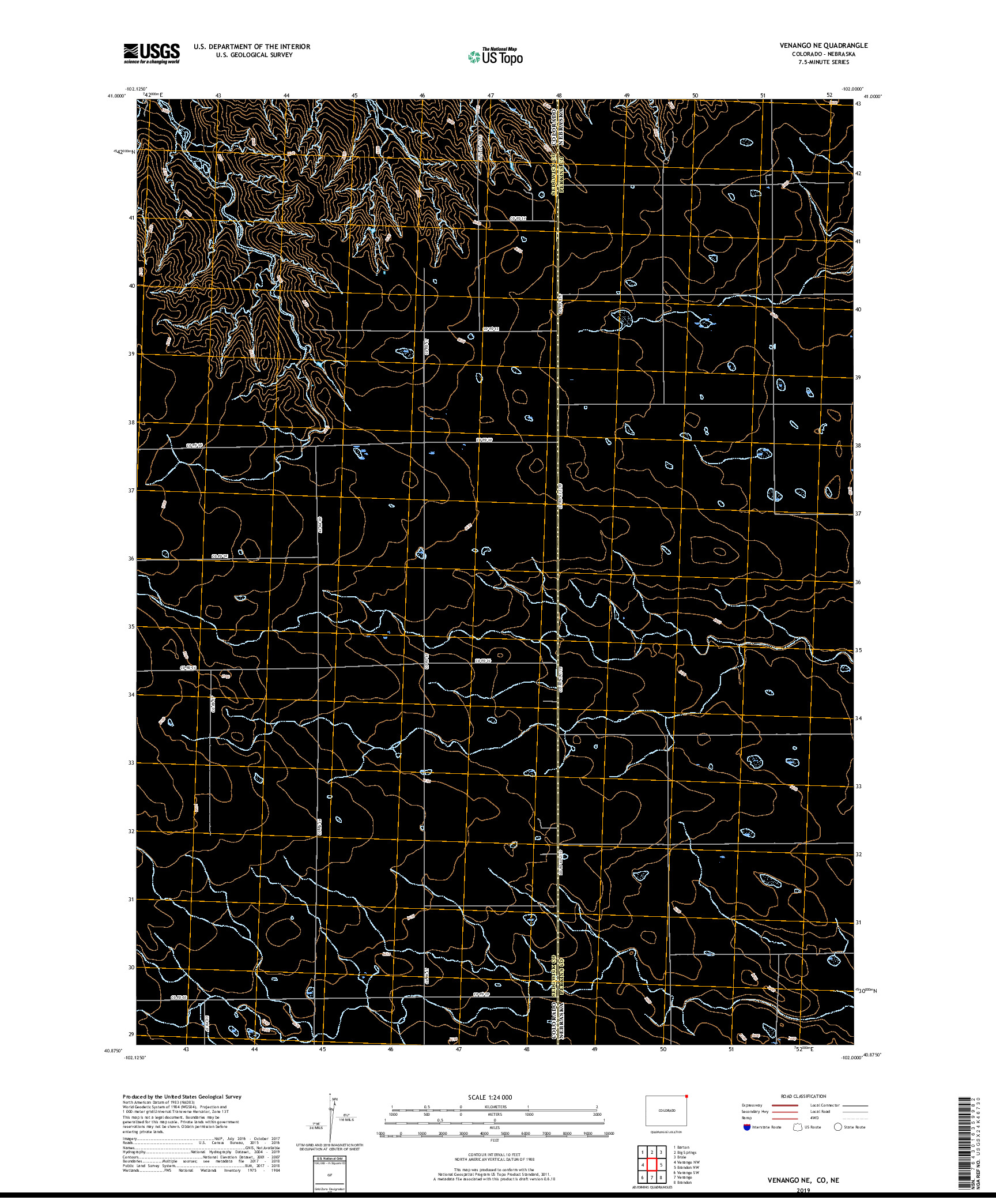 USGS US TOPO 7.5-MINUTE MAP FOR VENANGO NE, CO,NE 2019