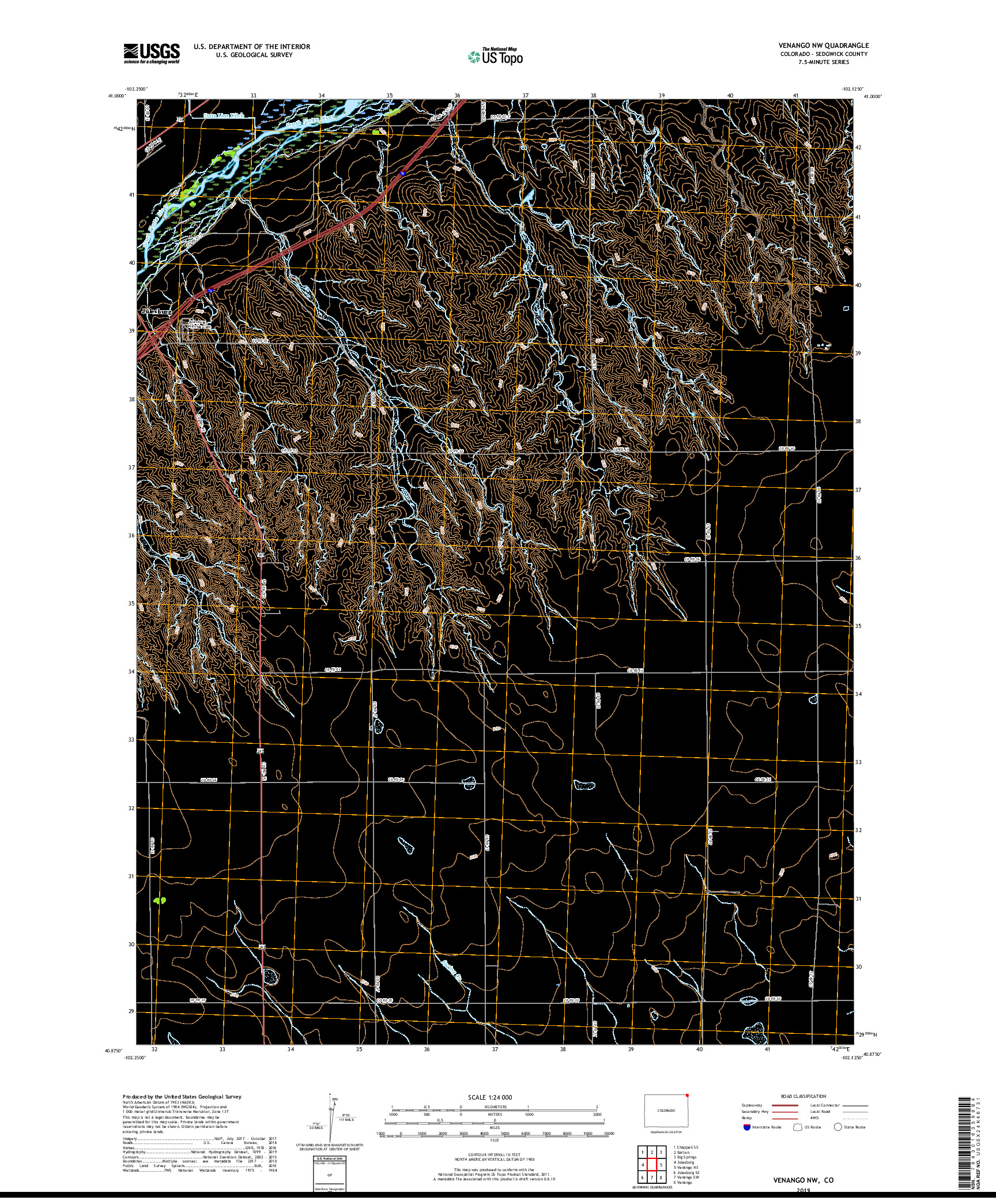 USGS US TOPO 7.5-MINUTE MAP FOR VENANGO NW, CO 2019