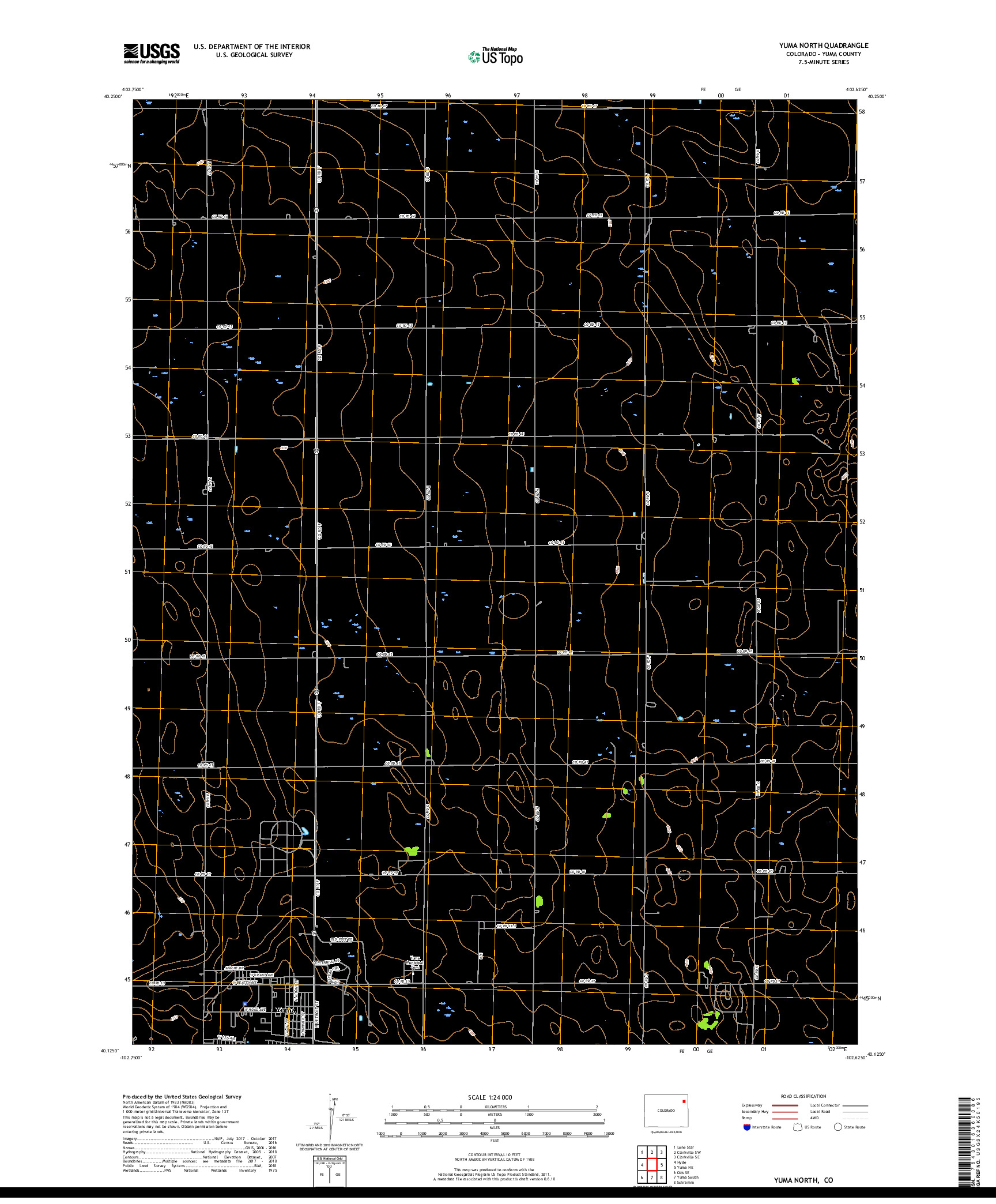 USGS US TOPO 7.5-MINUTE MAP FOR YUMA NORTH, CO 2019