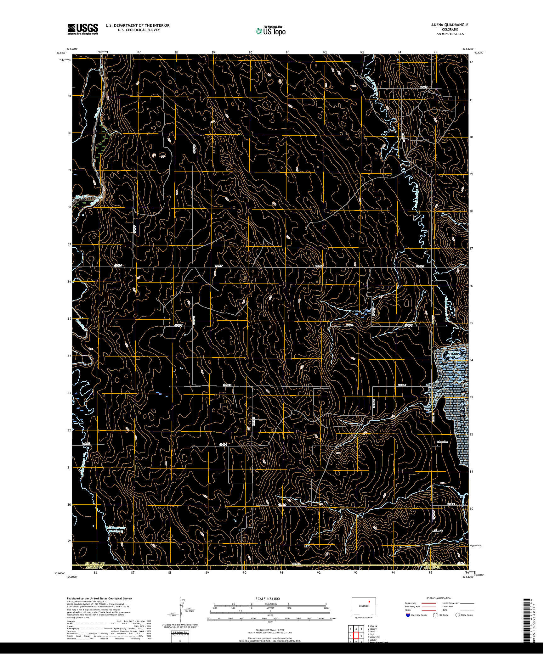 USGS US TOPO 7.5-MINUTE MAP FOR ADENA, CO 2019