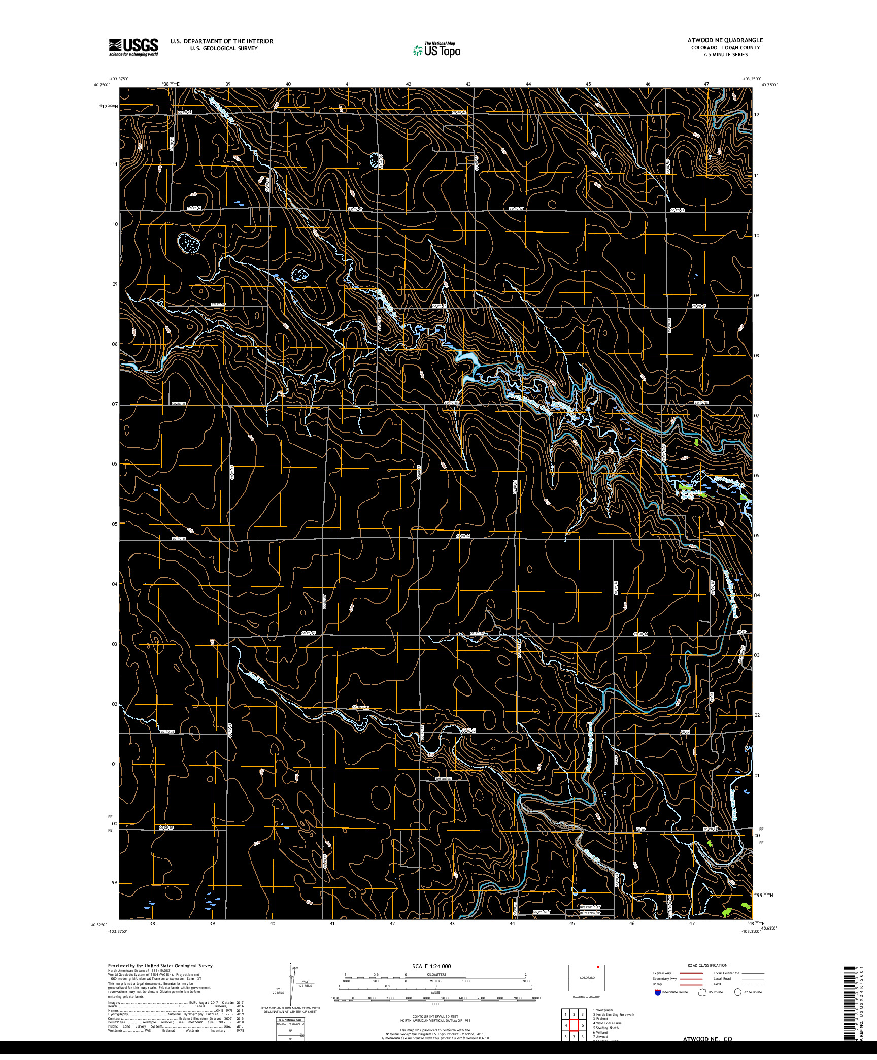 USGS US TOPO 7.5-MINUTE MAP FOR ATWOOD NE, CO 2019