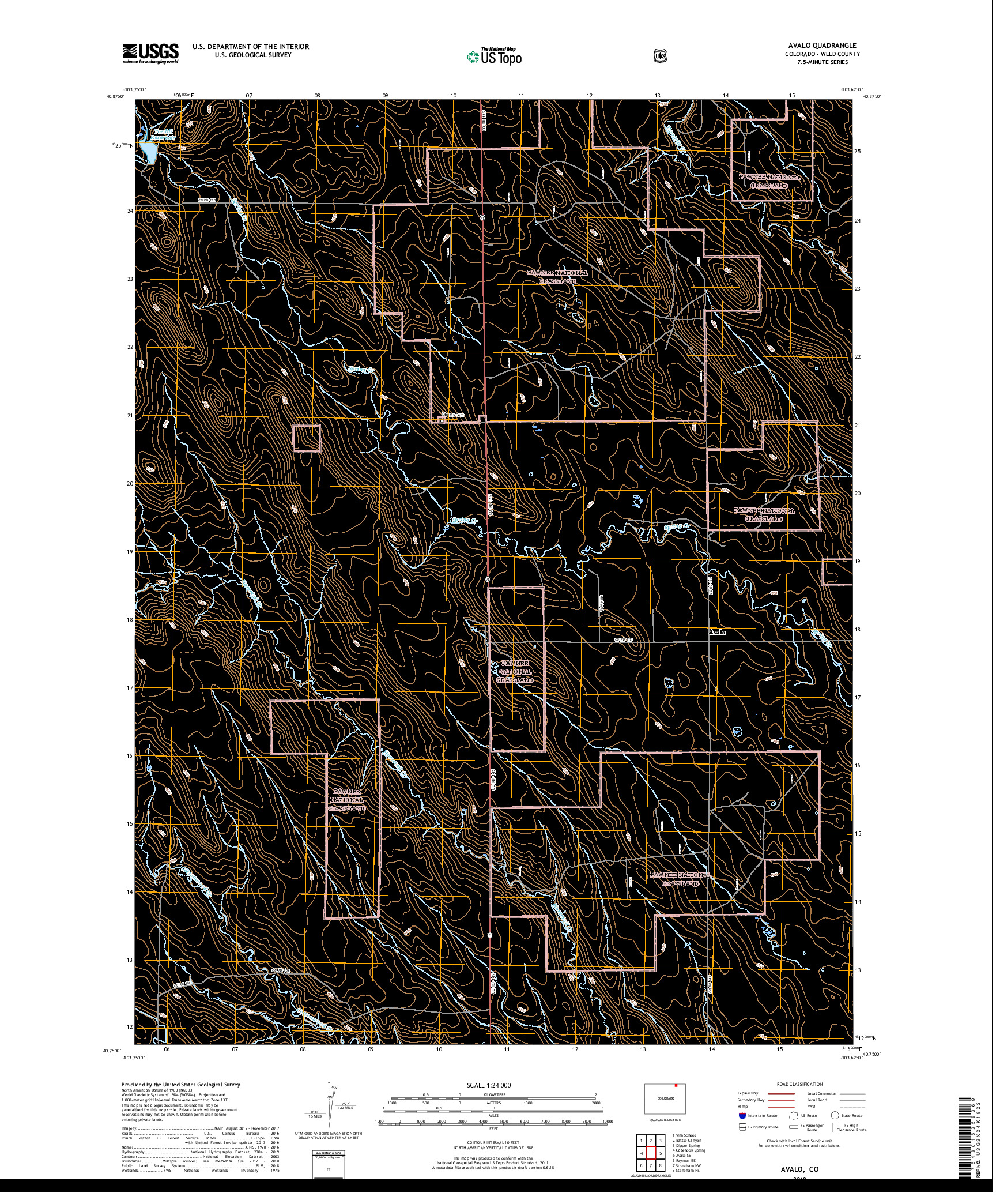 USGS US TOPO 7.5-MINUTE MAP FOR AVALO, CO 2019