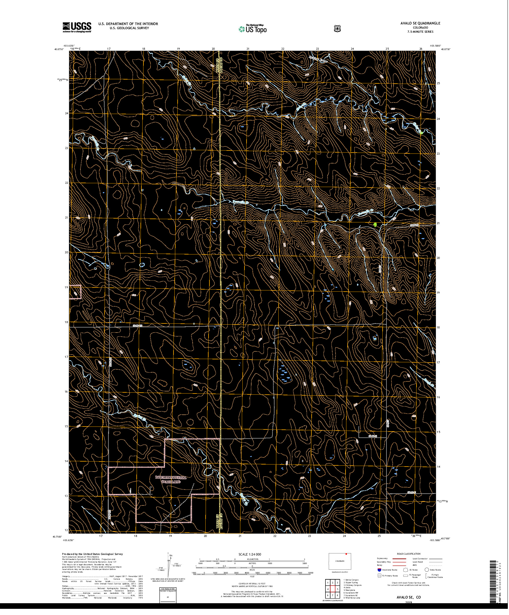 USGS US TOPO 7.5-MINUTE MAP FOR AVALO SE, CO 2019