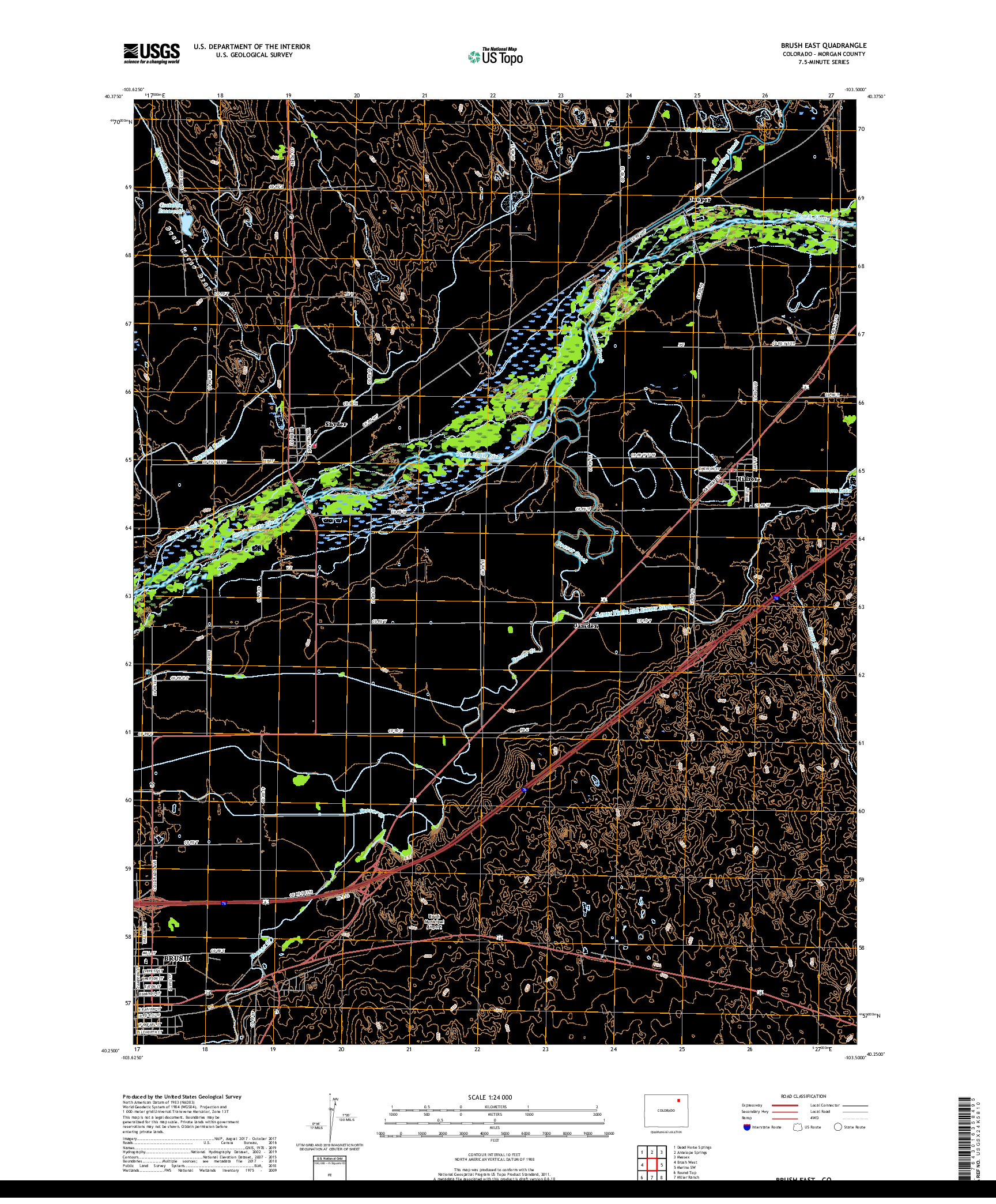 USGS US TOPO 7.5-MINUTE MAP FOR BRUSH EAST, CO 2019