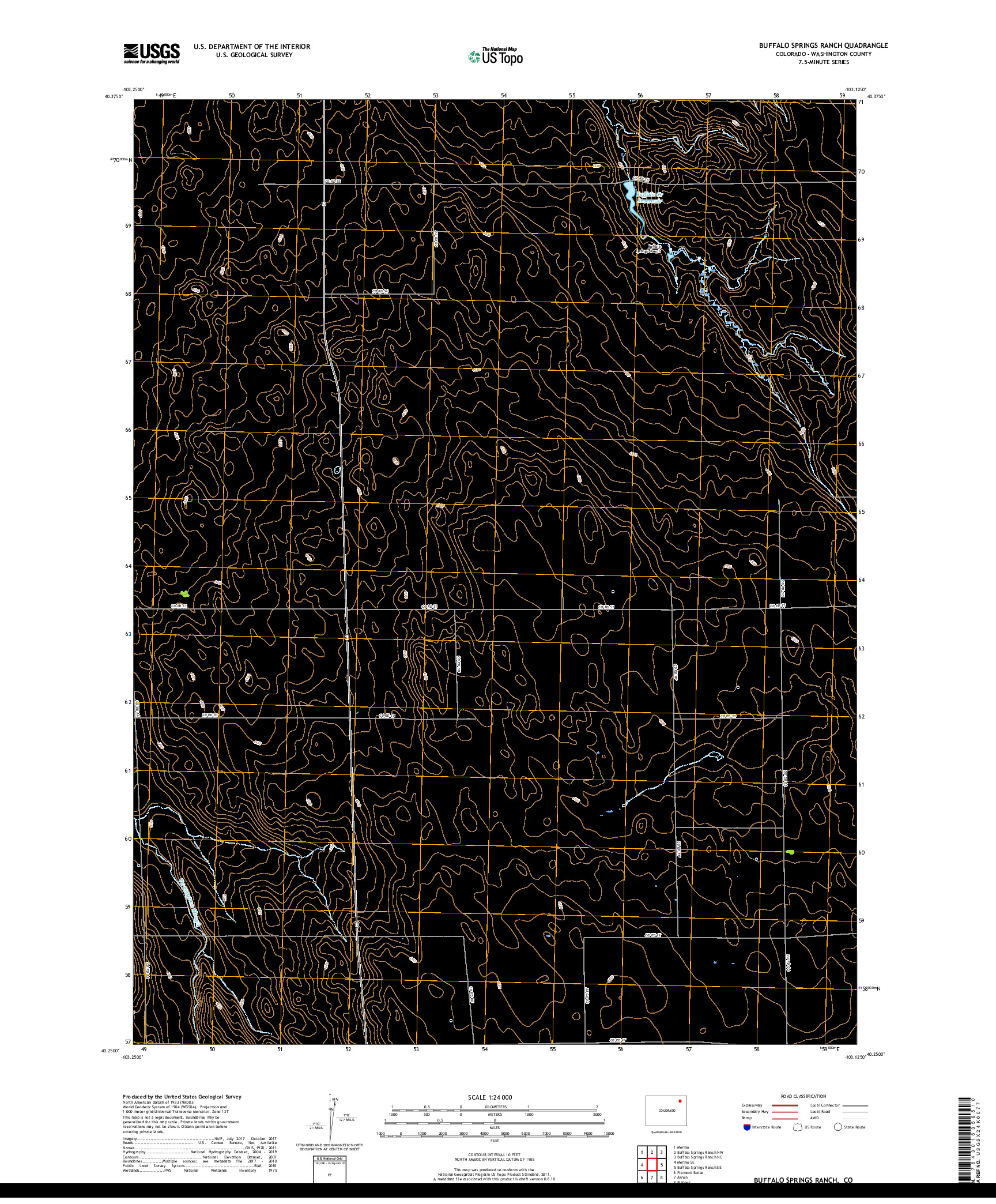 USGS US TOPO 7.5-MINUTE MAP FOR BUFFALO SPRINGS RANCH, CO 2019