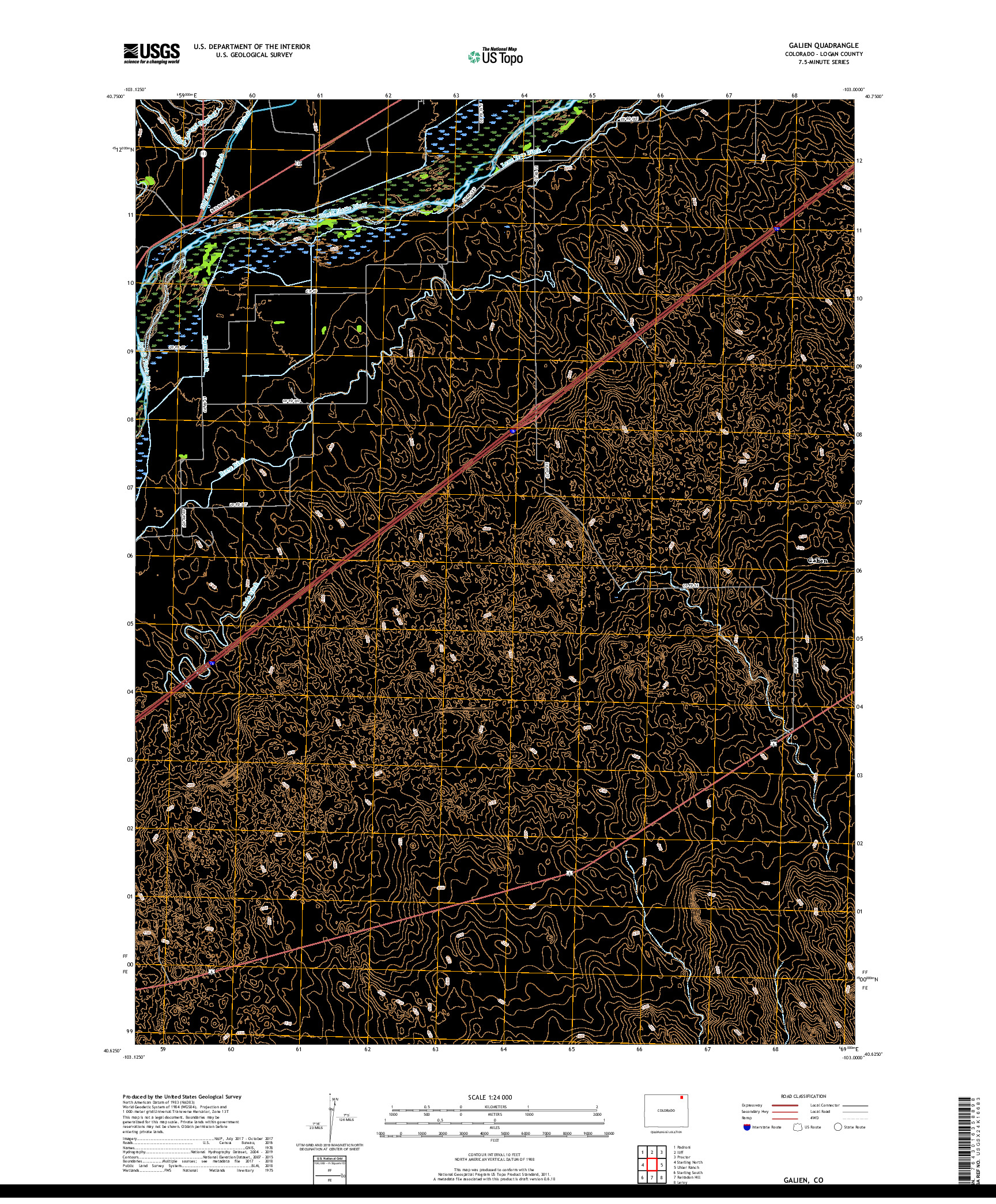 USGS US TOPO 7.5-MINUTE MAP FOR GALIEN, CO 2019