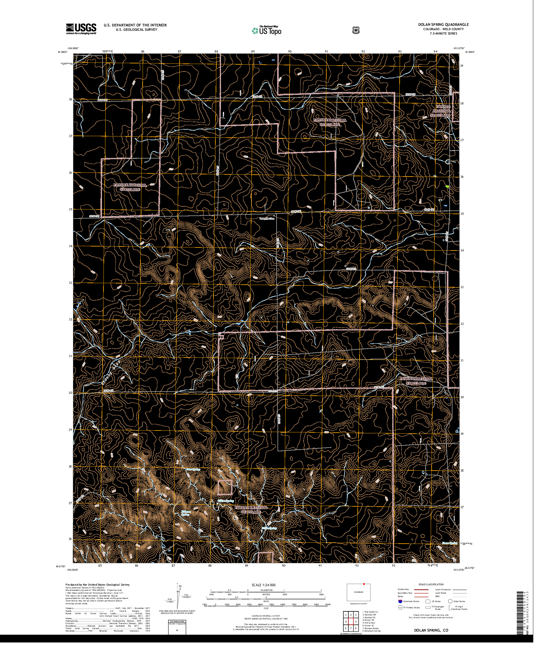 USGS US TOPO 7.5-MINUTE MAP FOR DOLAN SPRING, CO 2019