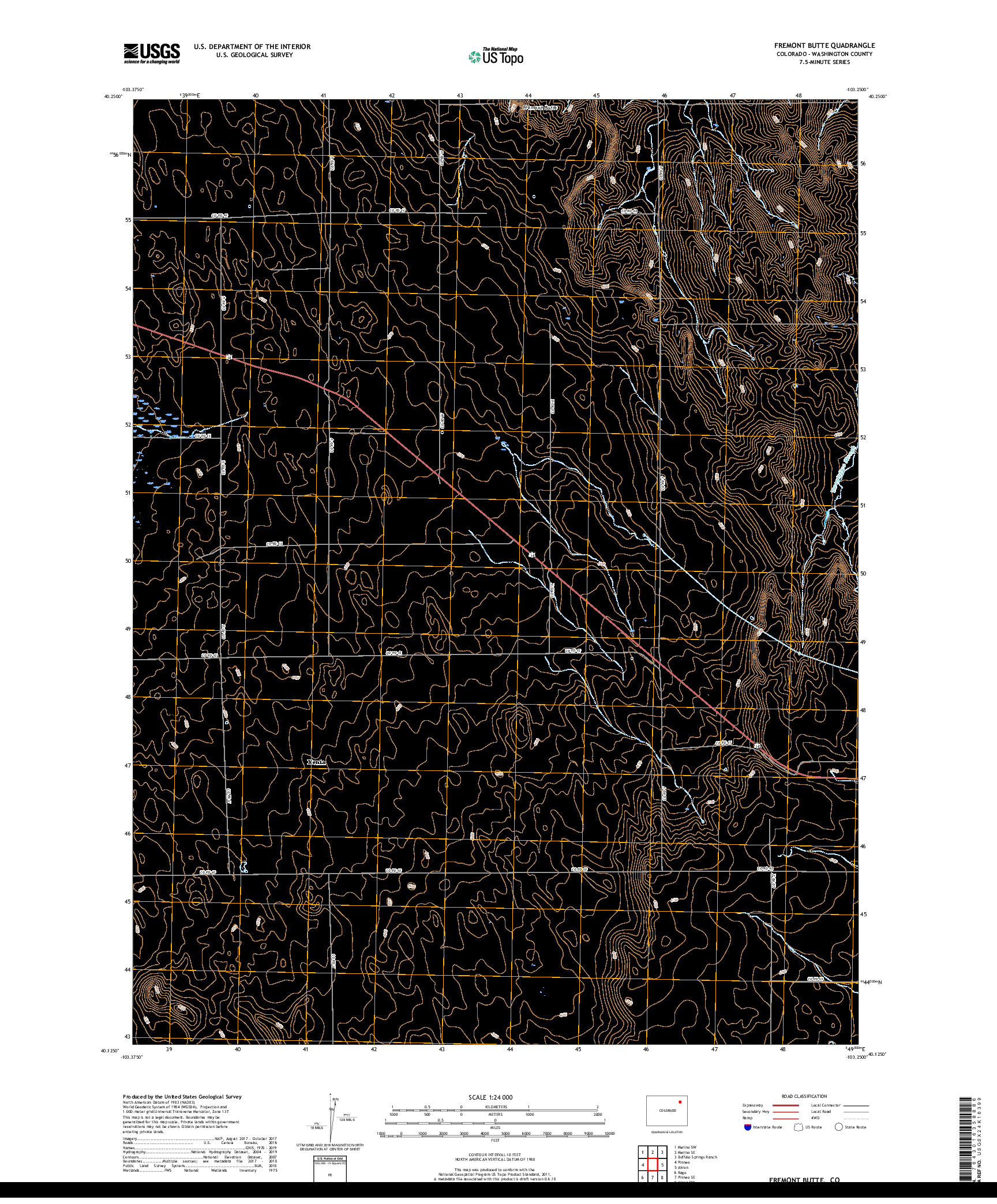 USGS US TOPO 7.5-MINUTE MAP FOR FREMONT BUTTE, CO 2019